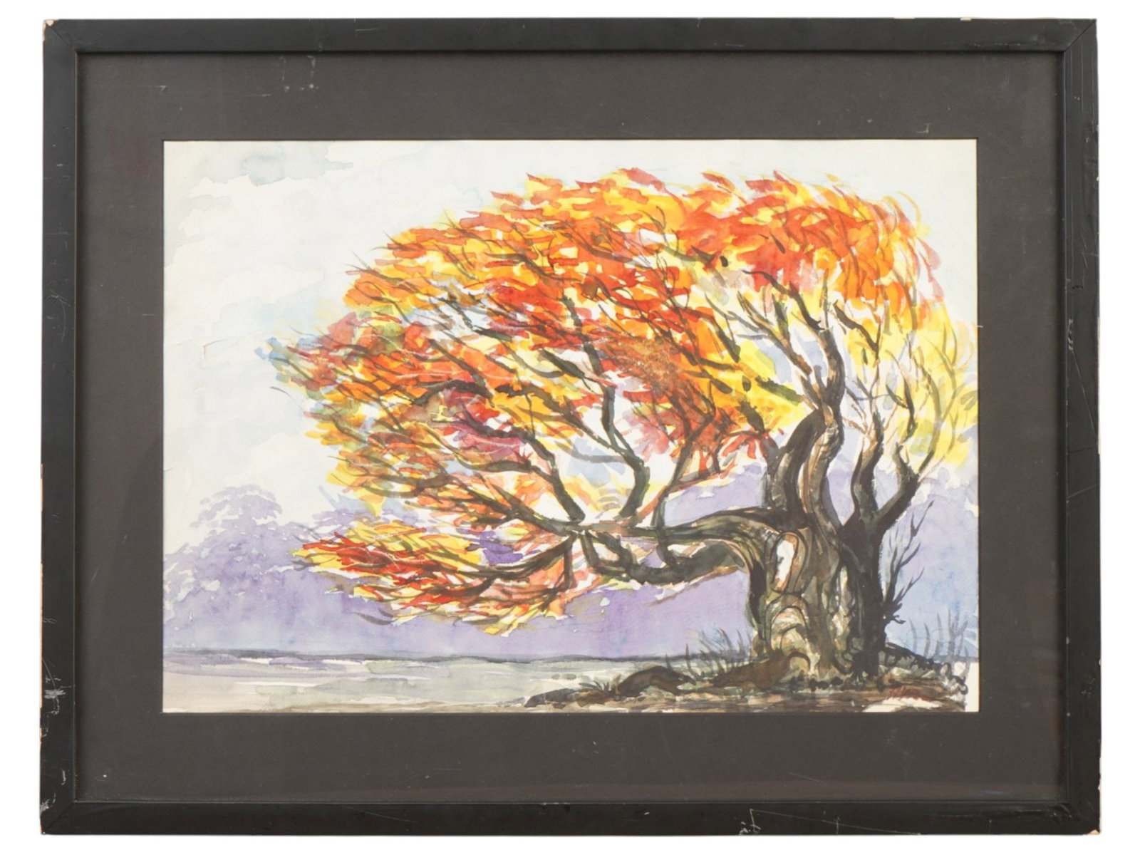 SIGNED HENRY POOR LANDSCAPE WATERCOLOR PAINTING (1 of 5)