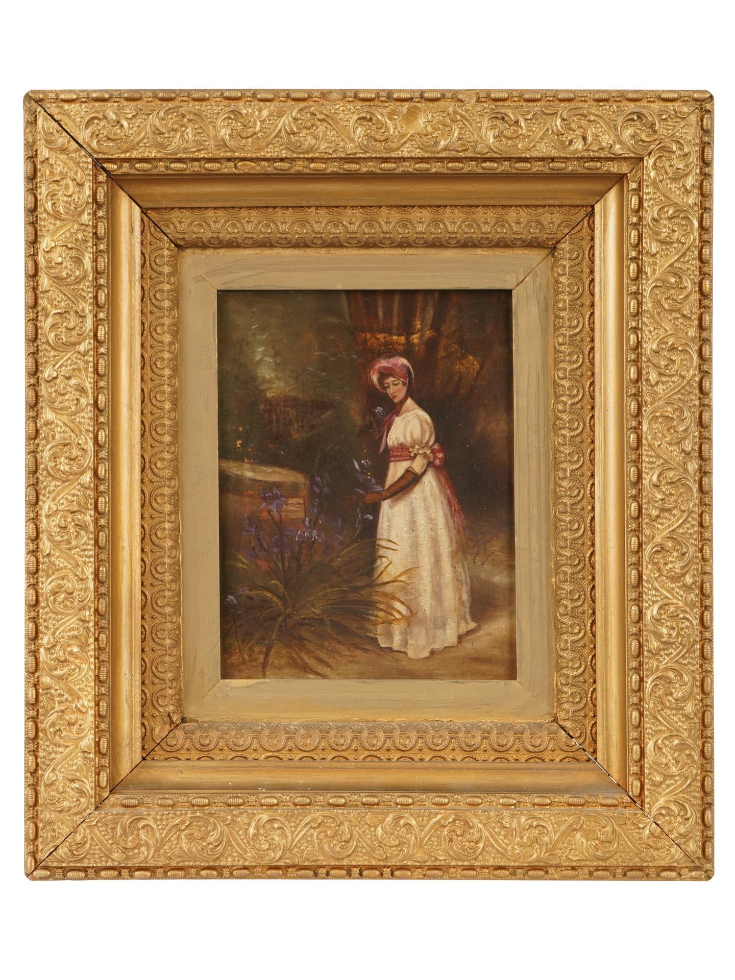 ANTIQUE 19TH C AMERICAN FEMALE PORTRAIT OIL PAINTING (1 of 3)