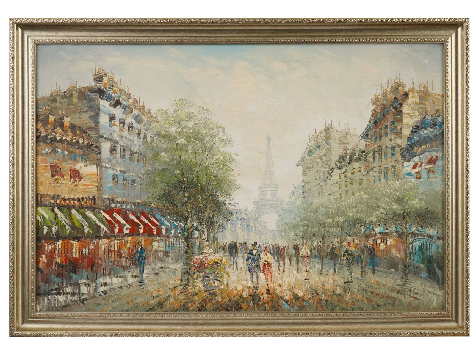 AFTER CAROLINE BURNETT FRENCH CITYSCAPE OIL PAINTING (1 of 3)