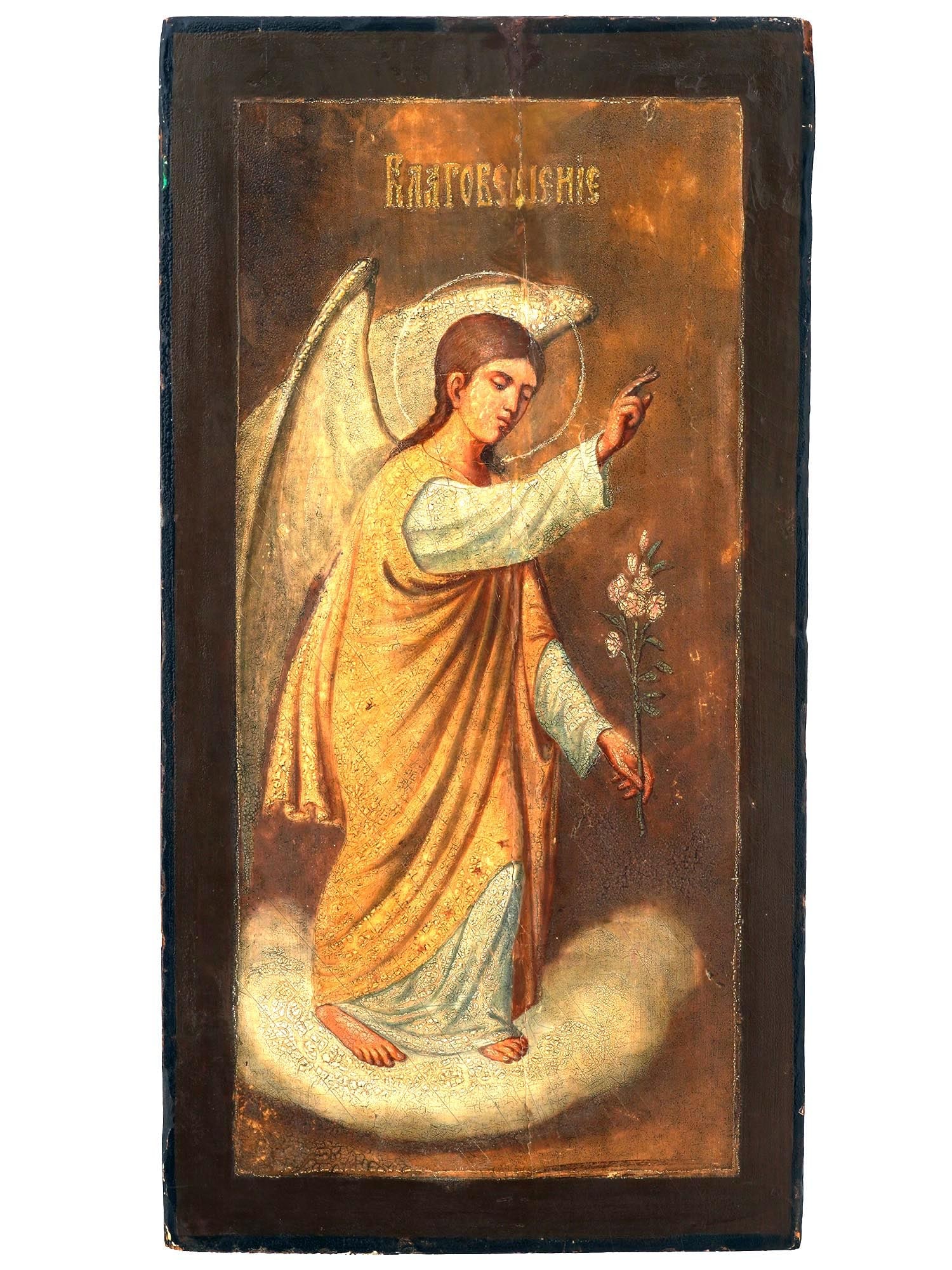 ANTIQUE RUSSIAN ORTHODOX ICON OF ARCHANGEL GABRIEL (1 of 3)