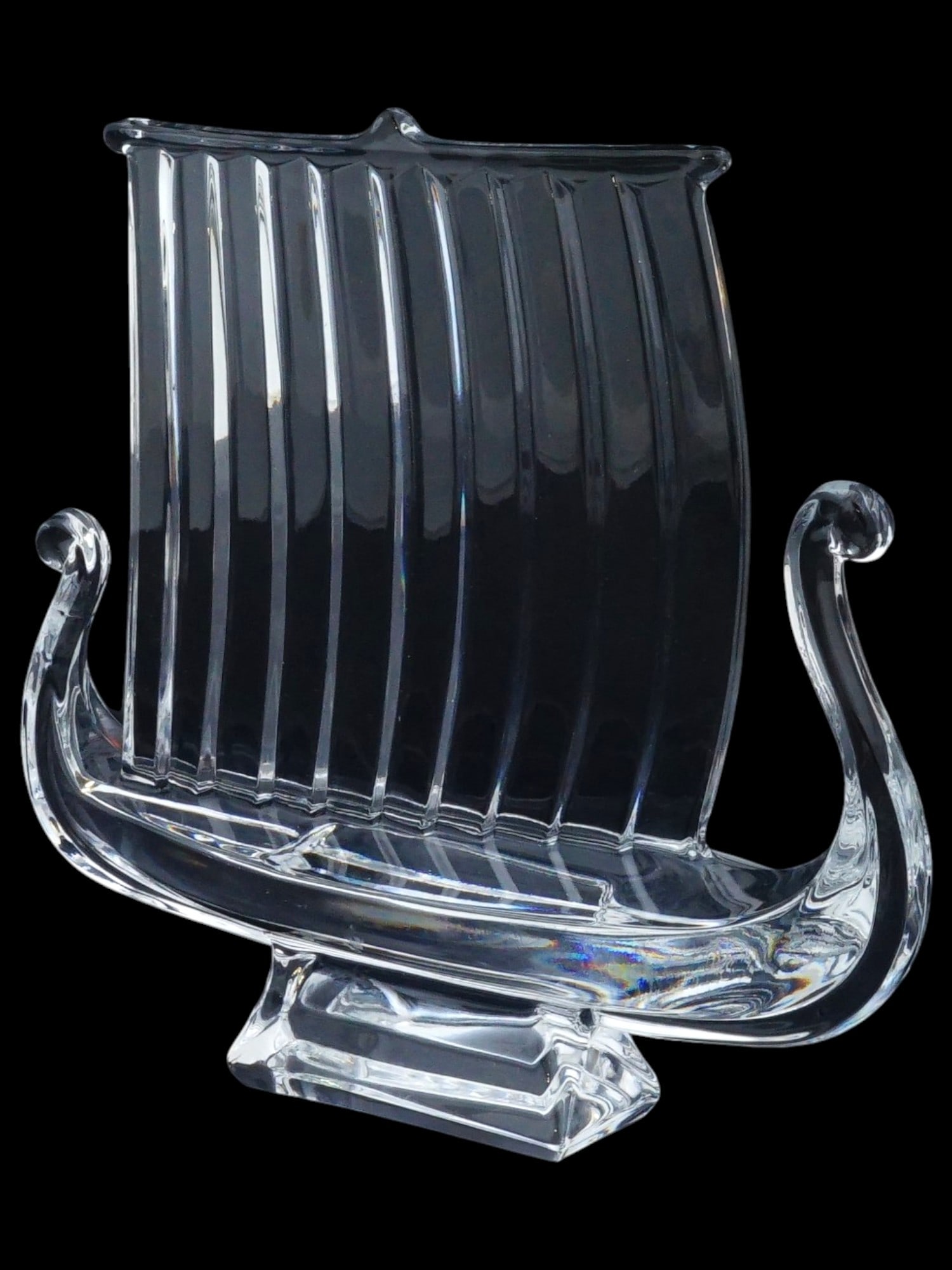 VINTAGE FRENCH DURAND VIKING SHIP CRYSTAL FIGURINE (1 of 12)