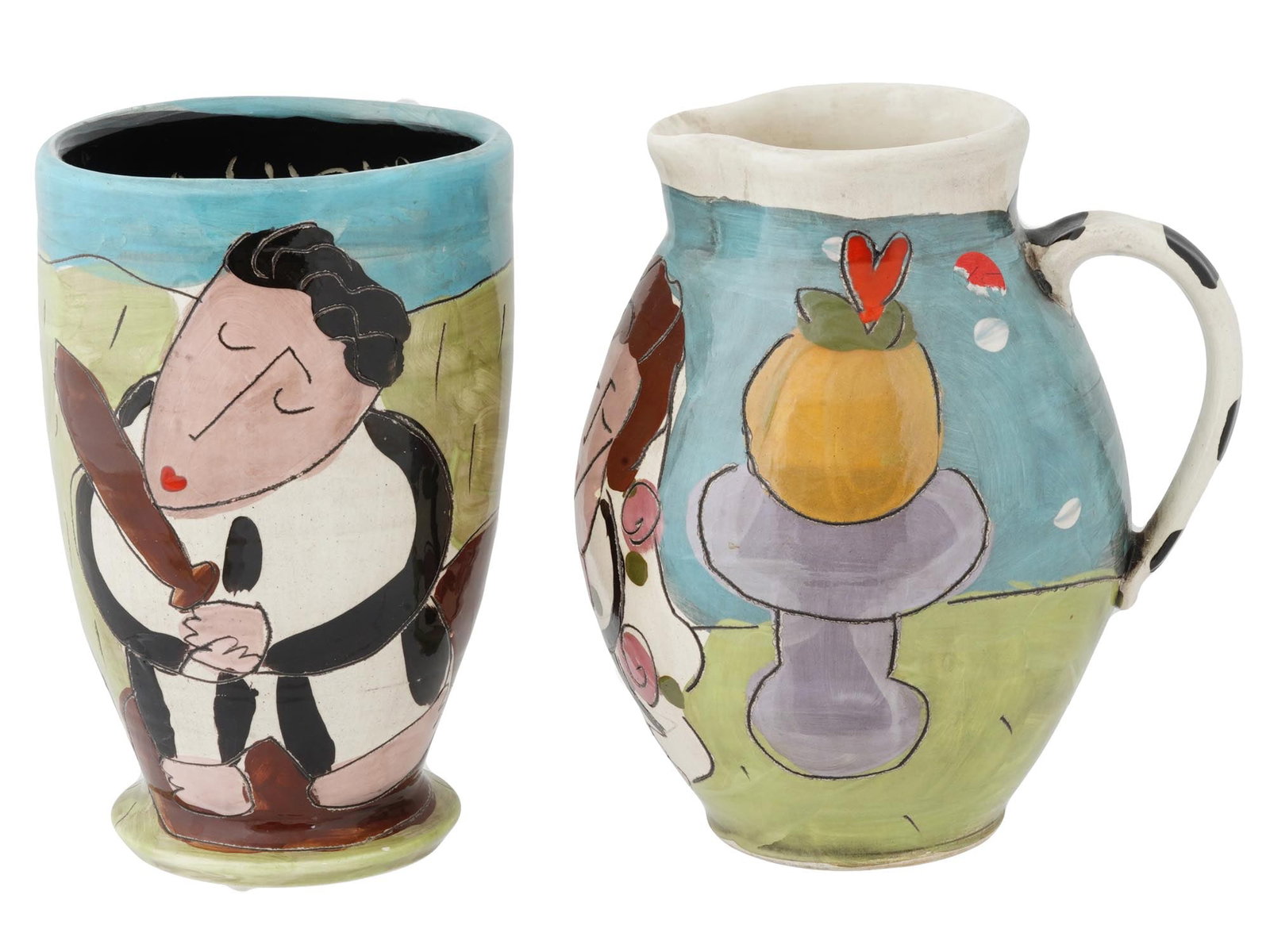 AMERICAN SANDRA MAGSAMEN PORCELAIN VASE AND PITCHER (1 of 10)