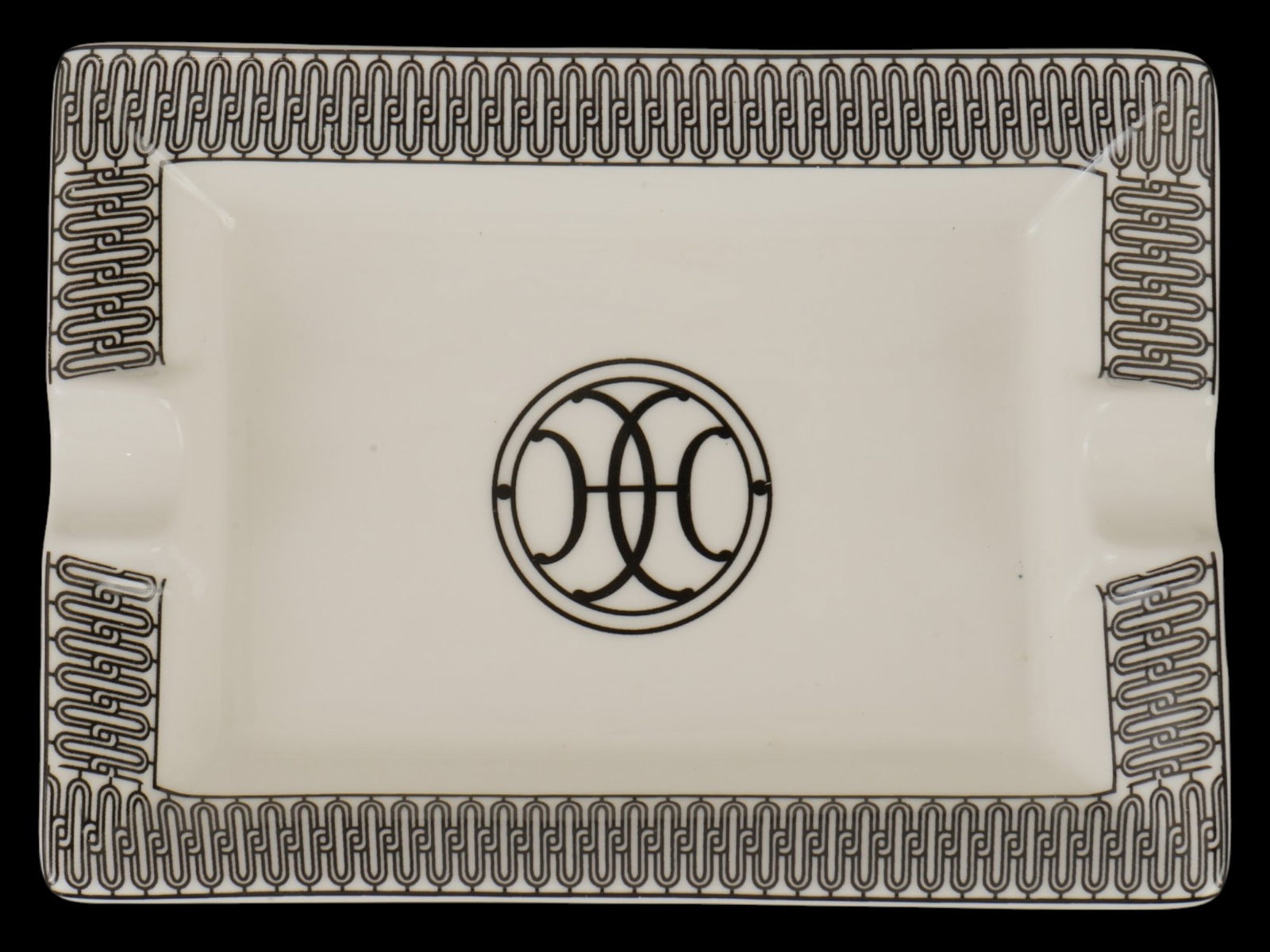 VINTAGE FRENCH HERMES PARIS H DECO PORCELAIN ASHTRAY (1 of 6)