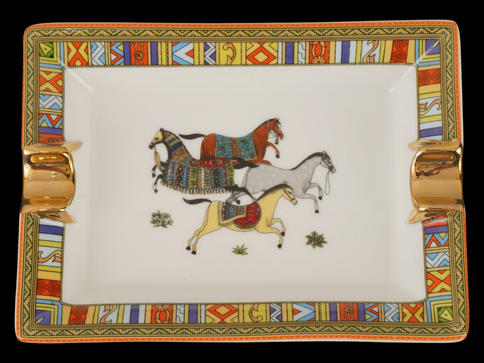 HERMES CHEVAL D ORIENT PORCELAIN ASHTRAY (1 of 6)
