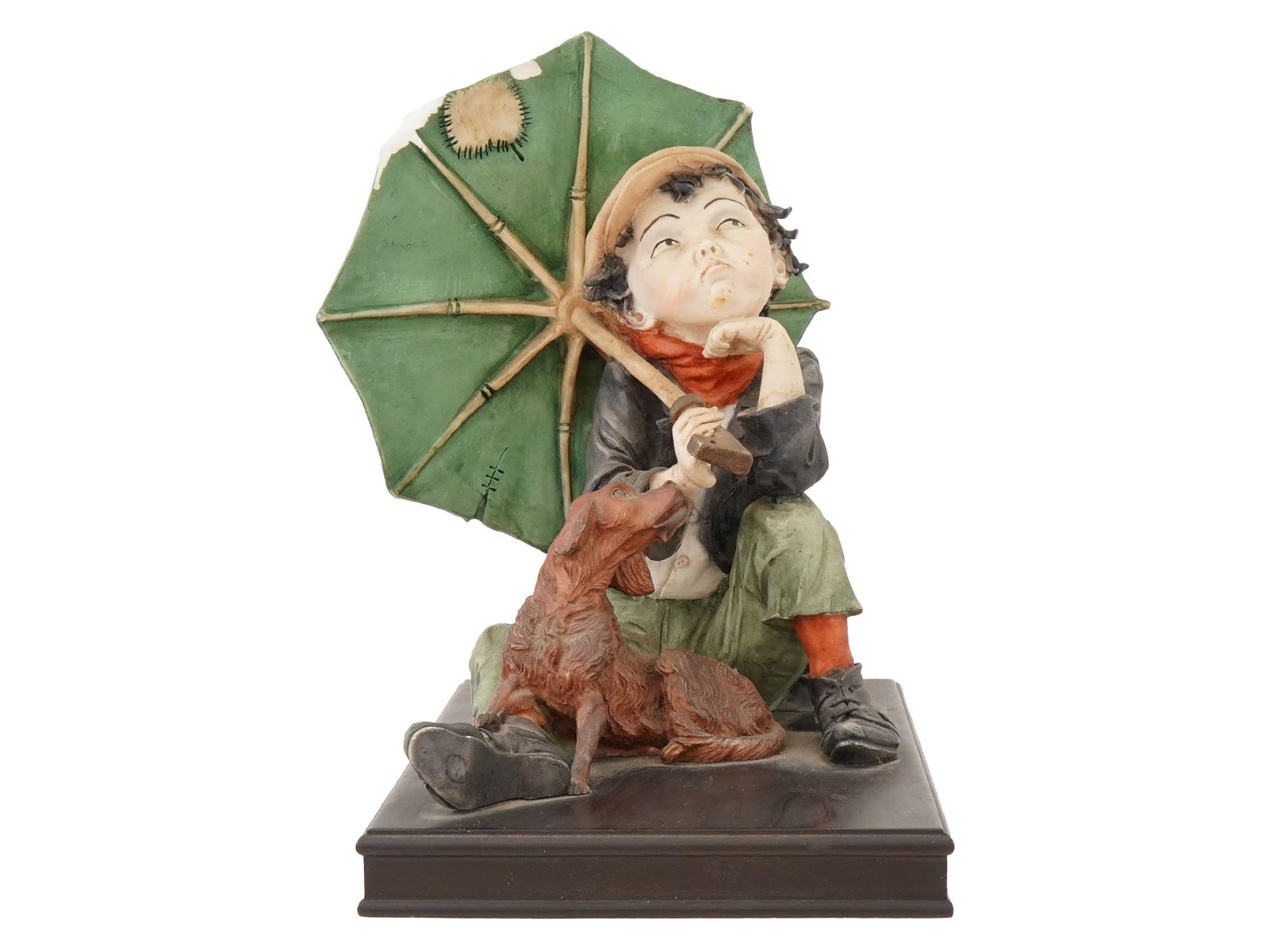 CAPODIMONTE STYLE CERAMIC BOY FIGURINE SIGNED - 2