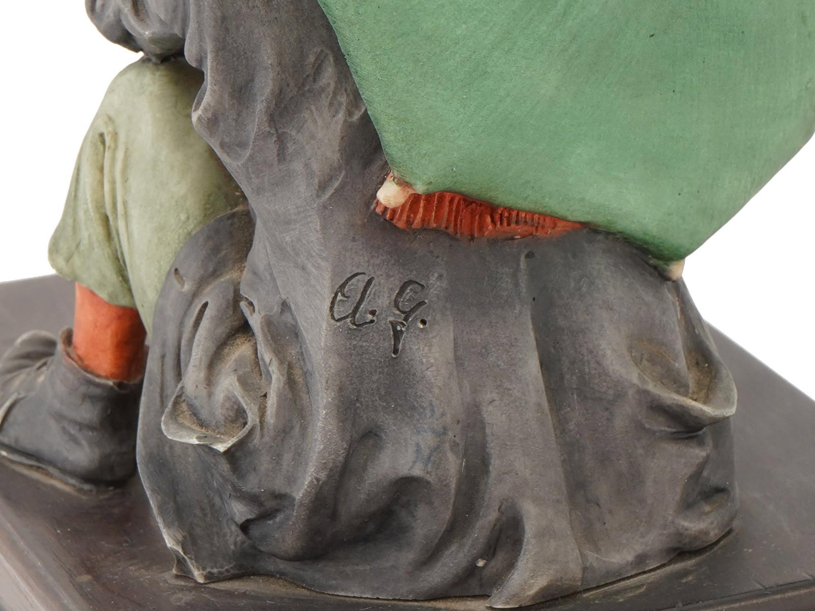 CAPODIMONTE STYLE CERAMIC BOY FIGURINE SIGNED - 7