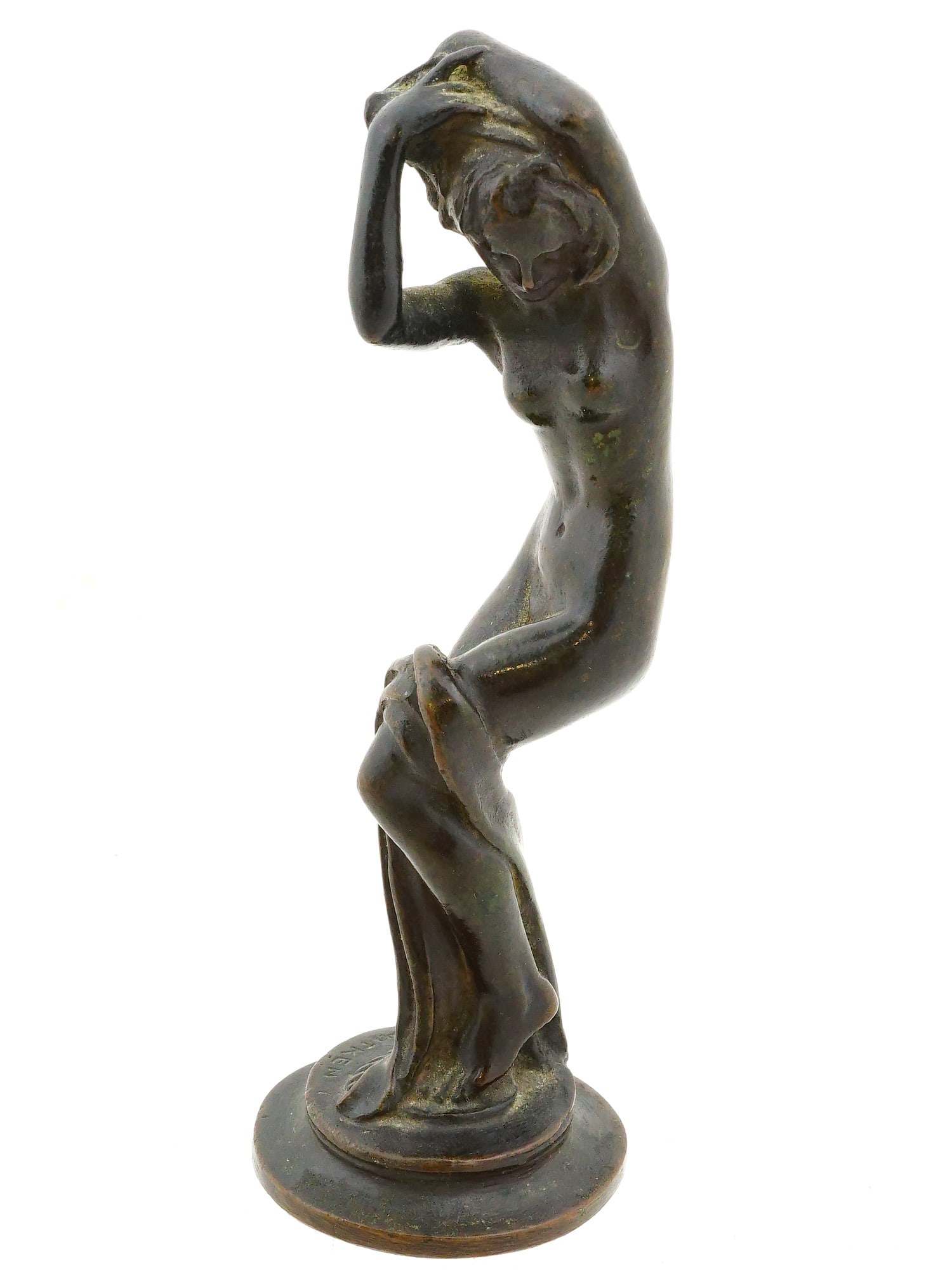 ANTIQUE AMERICAN BRONZE NUDE SCULPTURE BY R AITKEN (1 of 7)