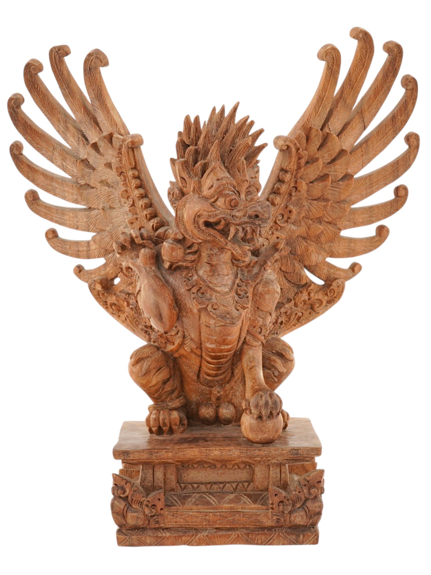 BALINESE CARVED WOOD STATUE OF GARUDA GOD VISHNU (1 of 6)
