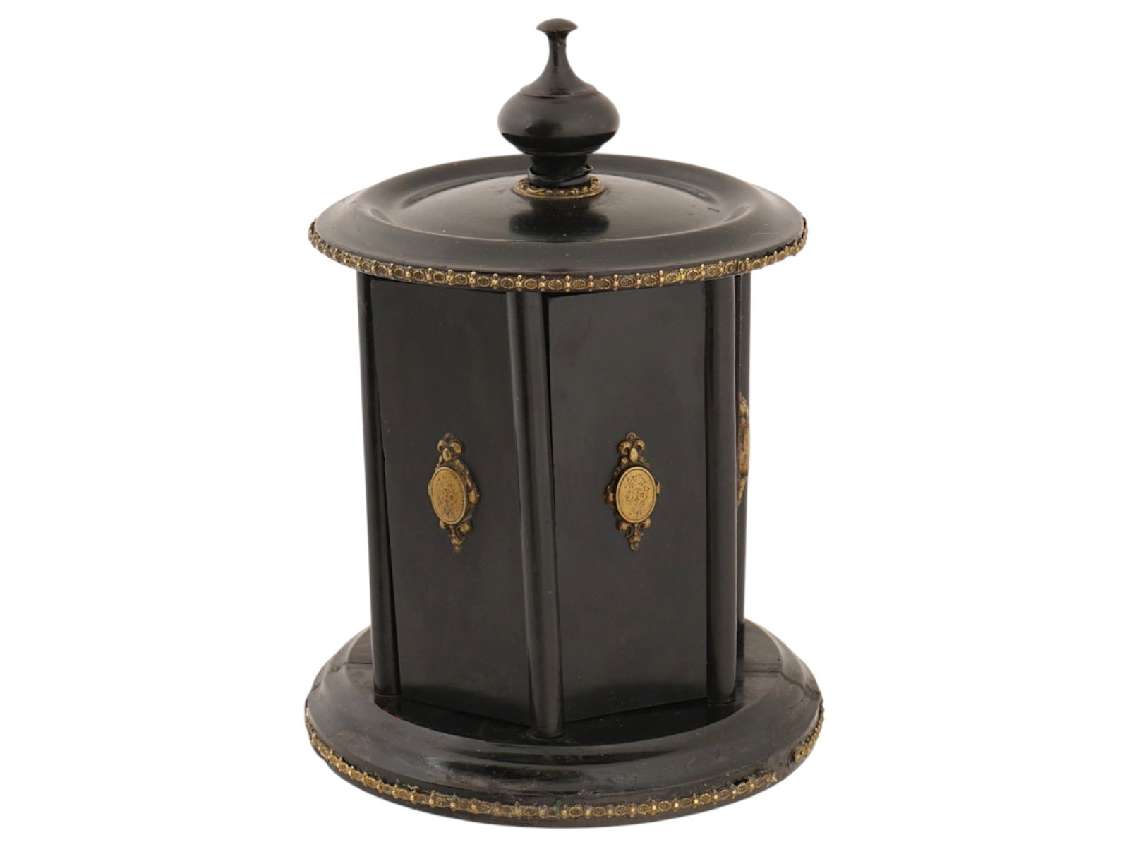ANTIQUE WOODEN MECHANICAL CIGAR HUMIDOR (1 of 10)