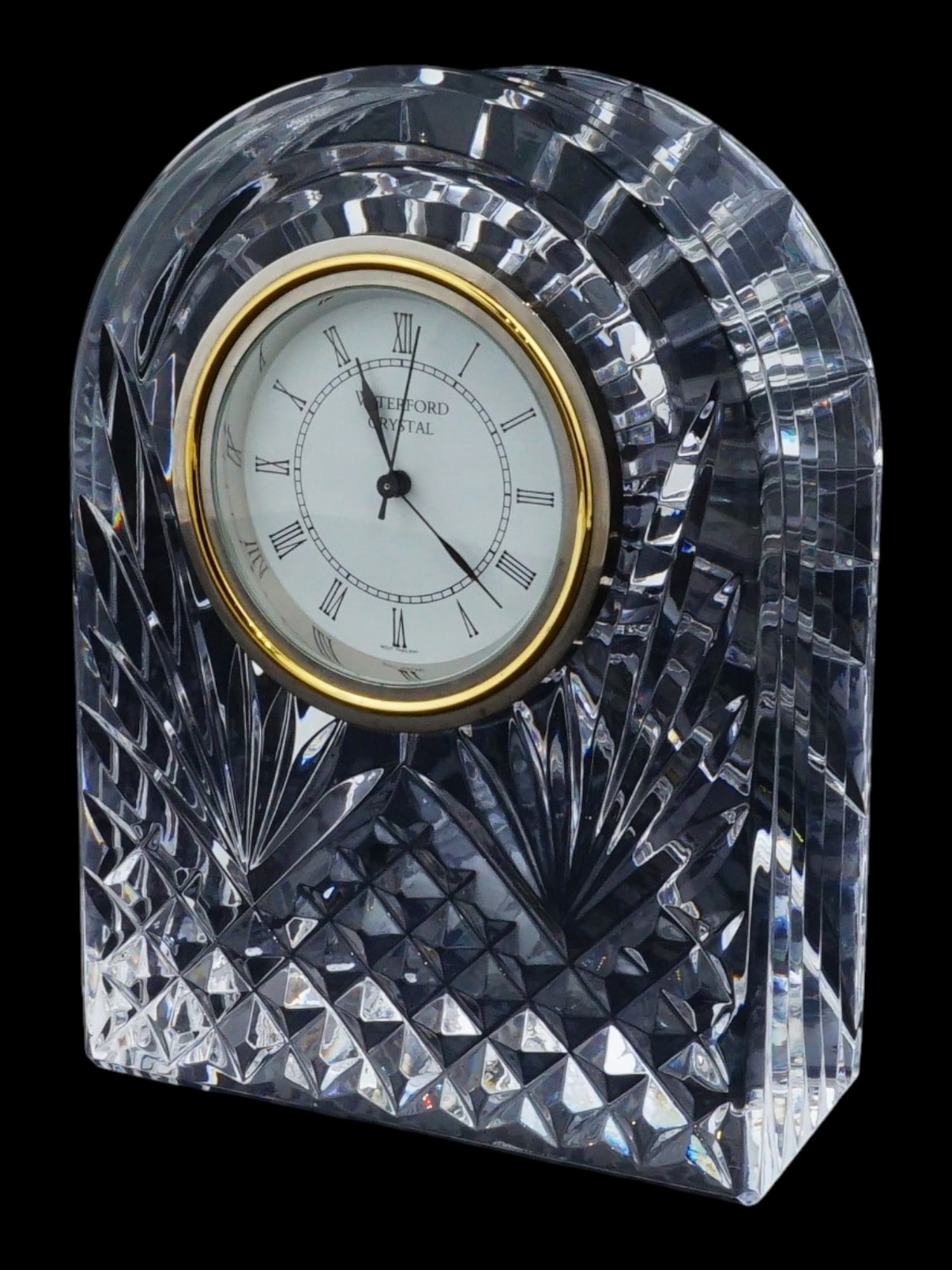 VINTAGE WATERFORD CRYSTAL CUT GLASS TABLE CLOCK (1 of 11)