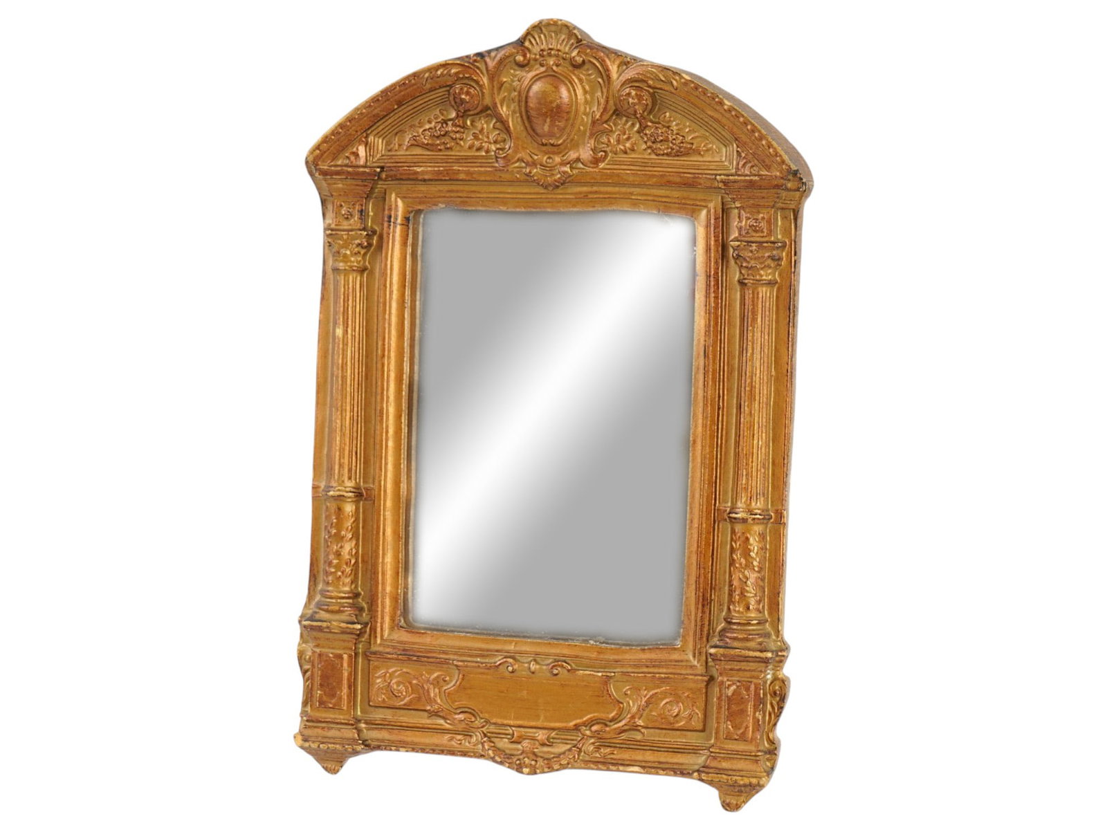 ANTIQUE FRENCH GILT WOOD WALL MIRROR (1 of 8)