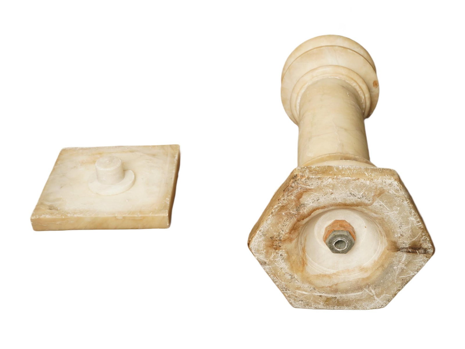 ANTIQUE CLASSICAL COLUMN WHITE MARBLE PEDESTAL - 6