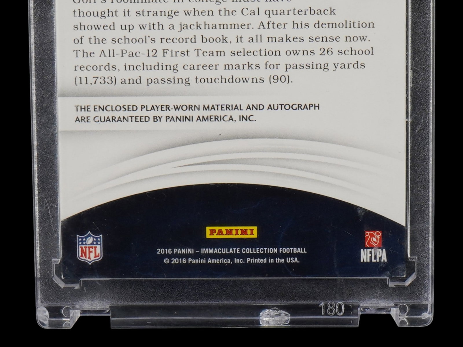 2016 IMMACULATE COLLECTION JARED GOFF PATCH AUTO /49 RPA - 6