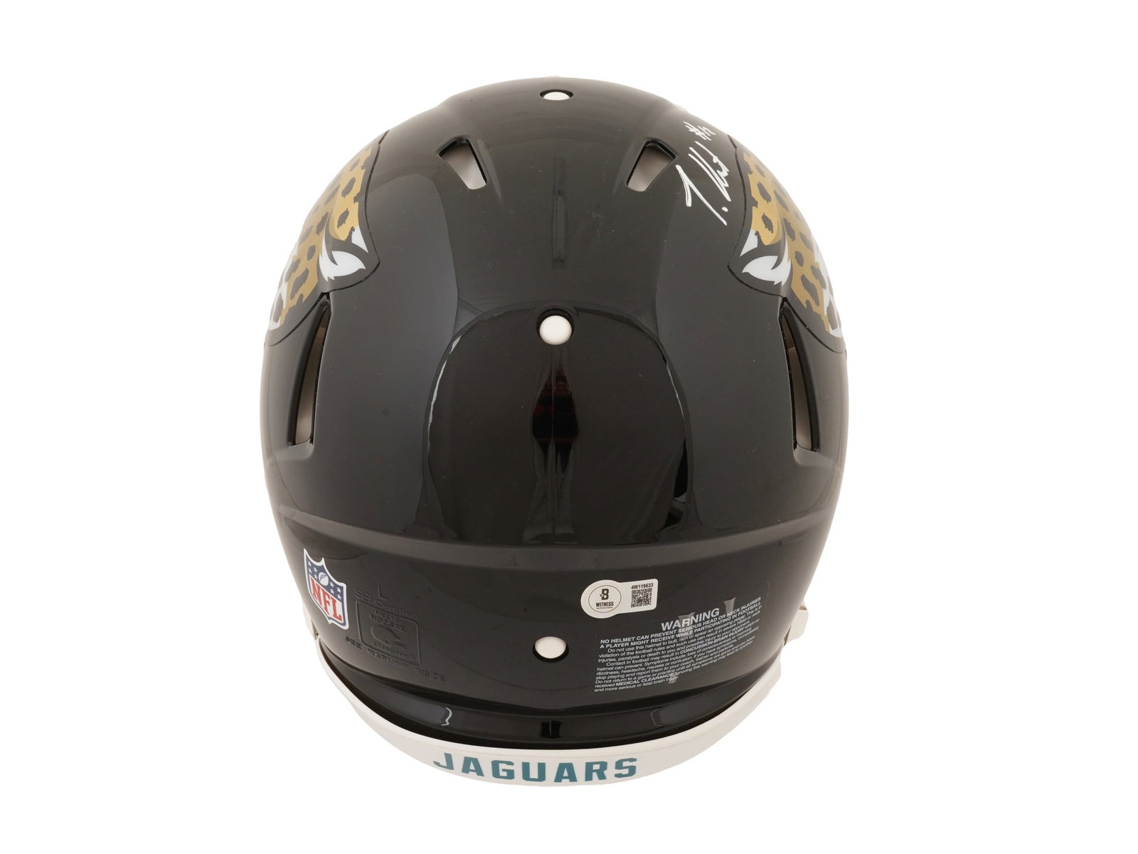 TRAVIS HUNTER SIGNED JAGUARS SPEED HELMET - 4