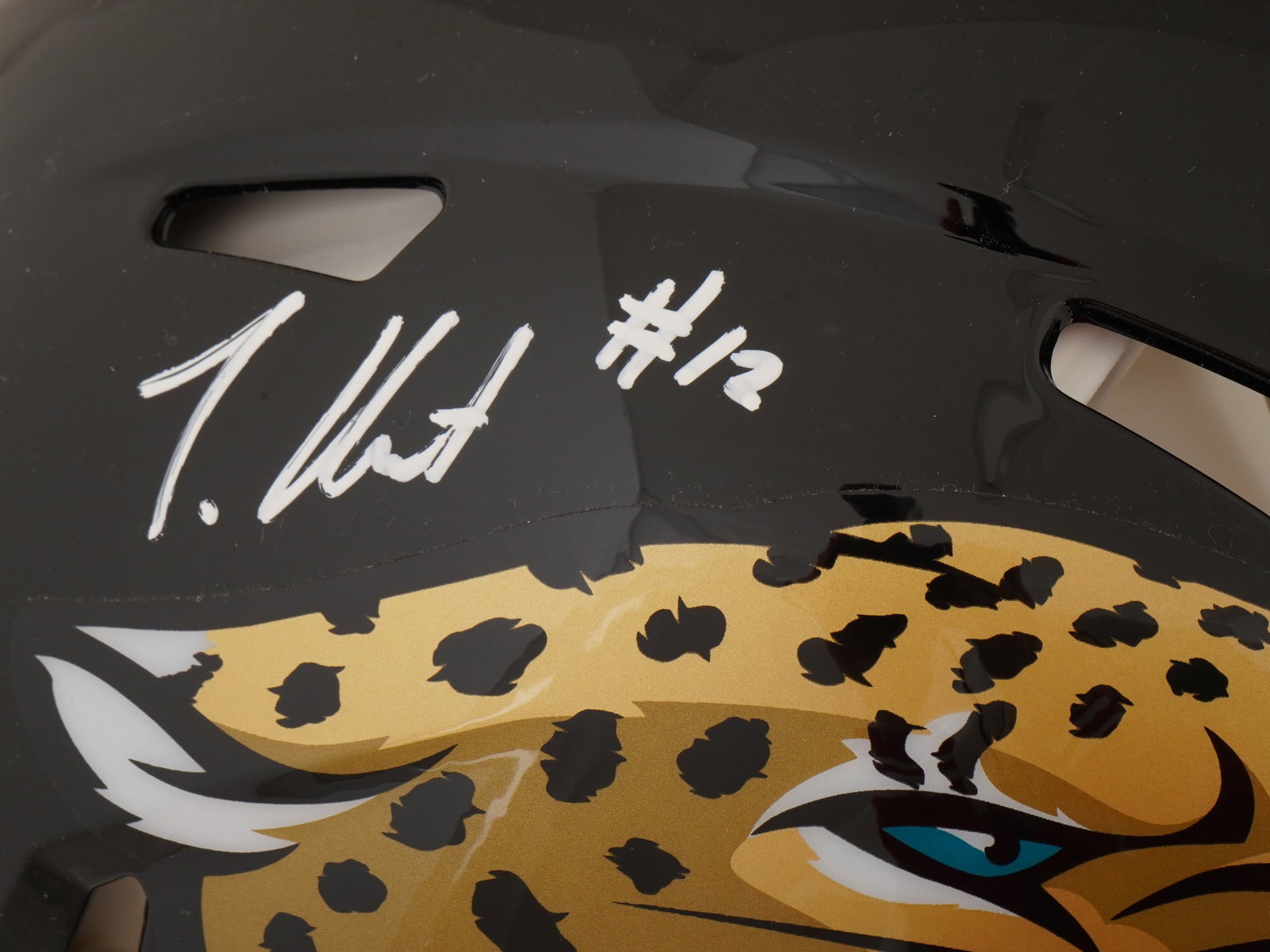 TRAVIS HUNTER SIGNED JAGUARS SPEED HELMET - 7