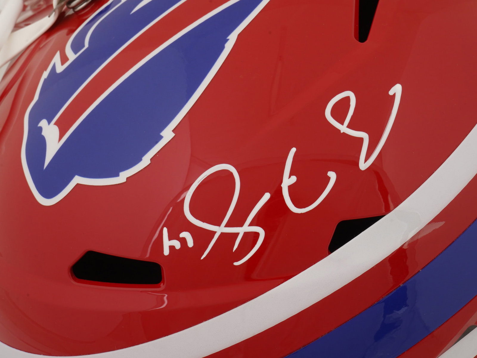 RYAN FITZPATRICK SIGNED RED BILLS FULL SIZE HELMET - 7