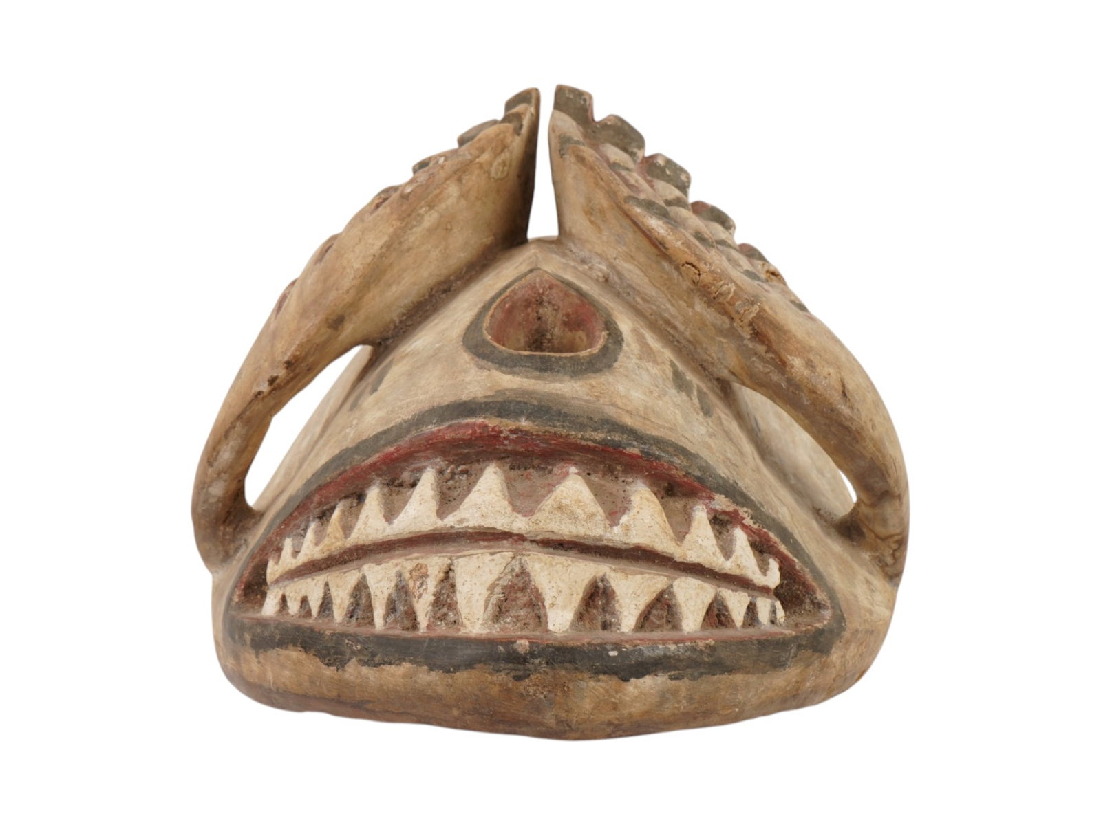 AFRICAN VILI PEOPLE CARVED WOODEN RITUAL MASK (1 of 6)