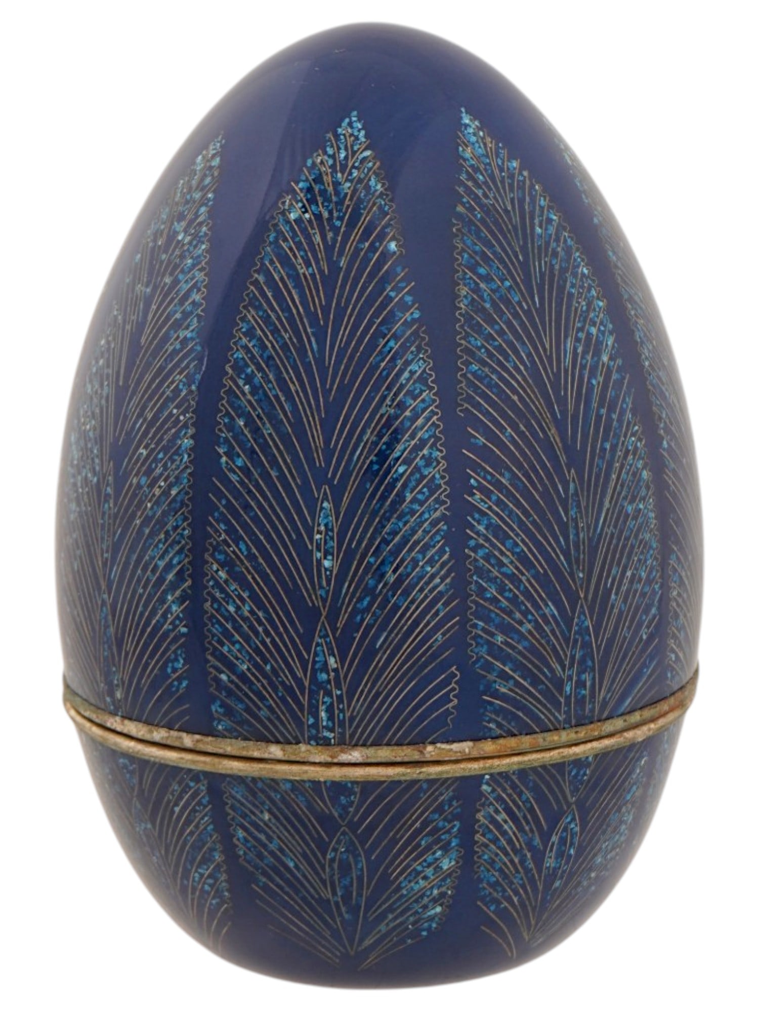 VINTAGE JAPANESE EGG SHAPED ENAMEL TRINKET BOX (1 of 7)