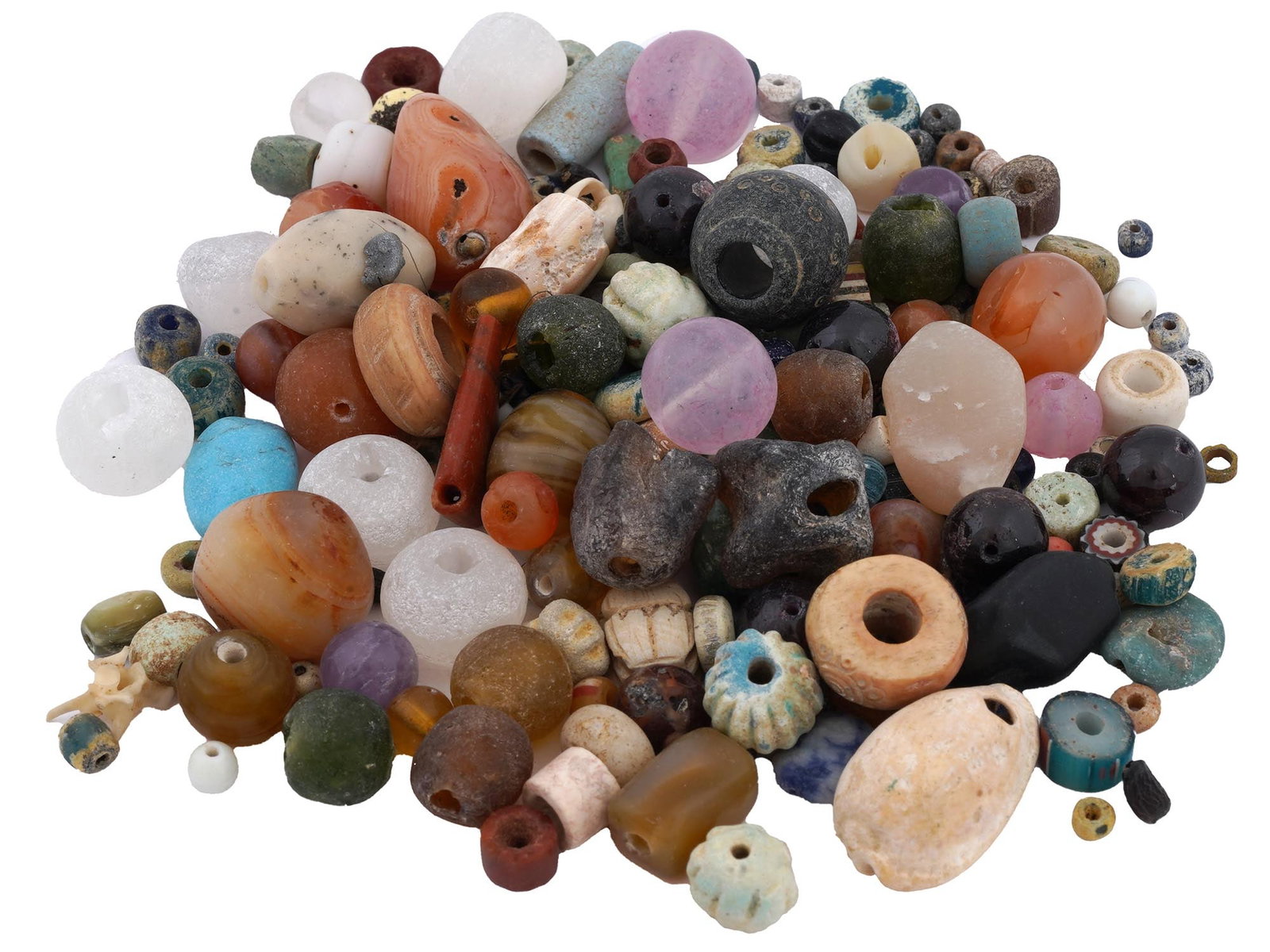 ANCIENT AMETHYST CORNELIAN AGATE GARNET GLASS BEADS (1 of 10)