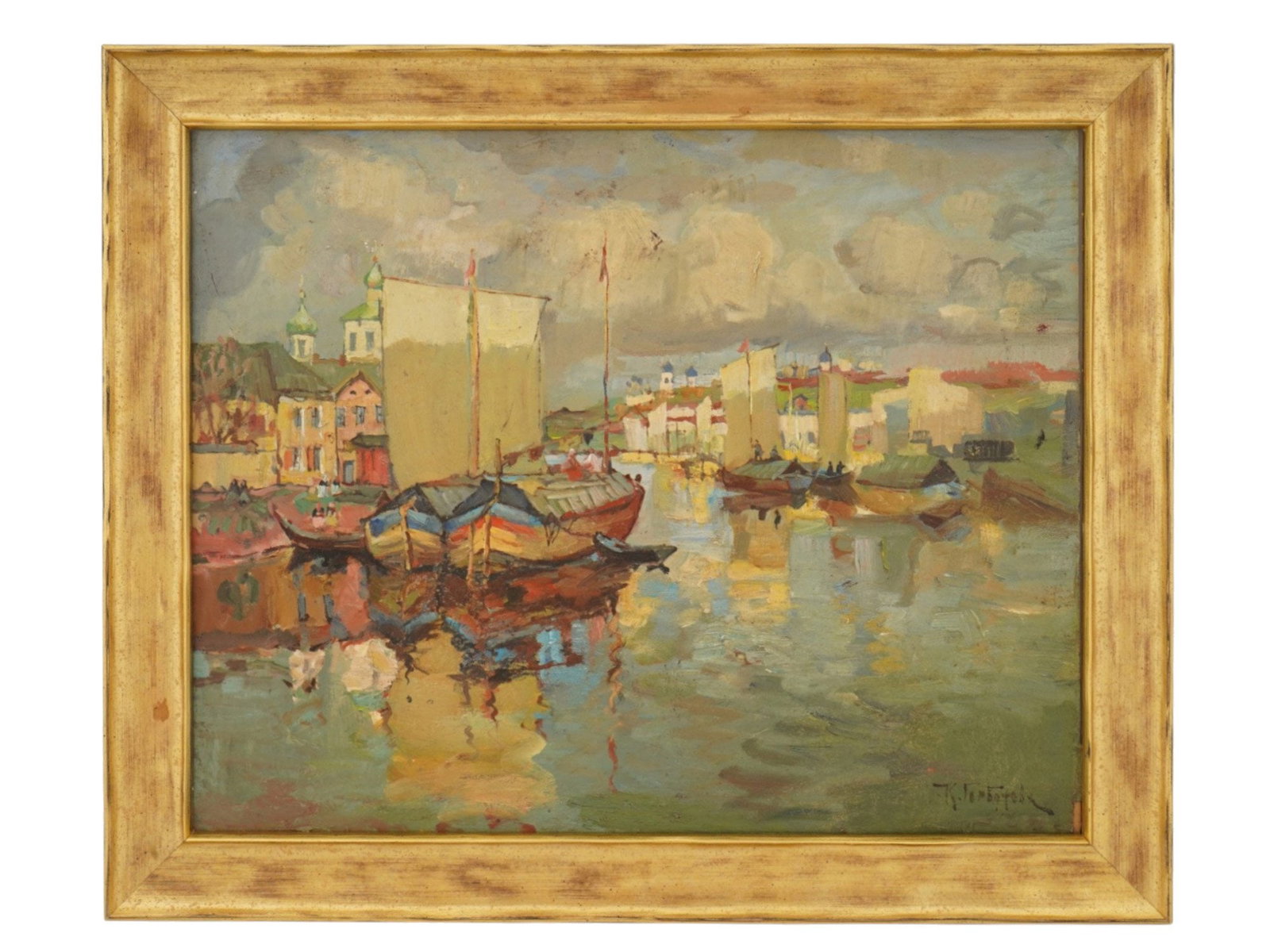 RUSSIAN OIL PAINTING SIGNED KONSTANTIN GORBATOV (1 of 4)