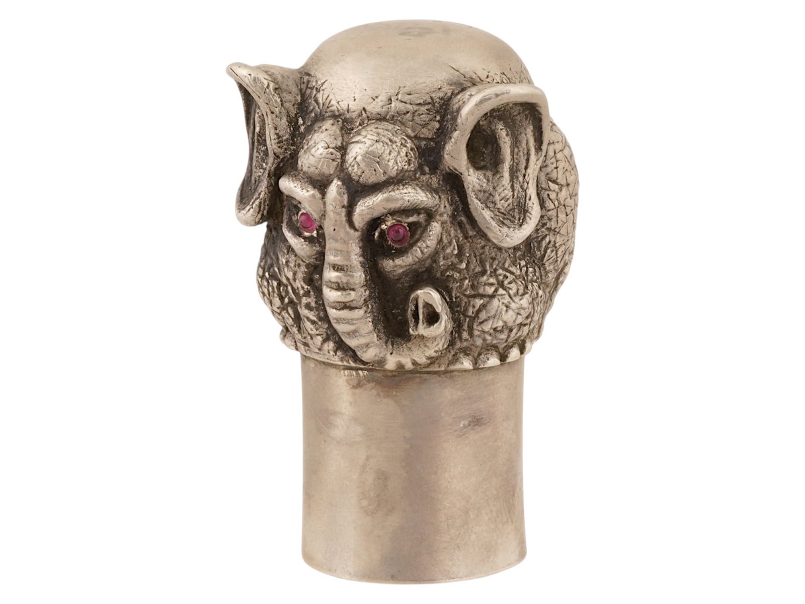 RUSSIAN SOLID SILVER ELEPHANT SHOT CUP W RUBY EYES (1 of 8)