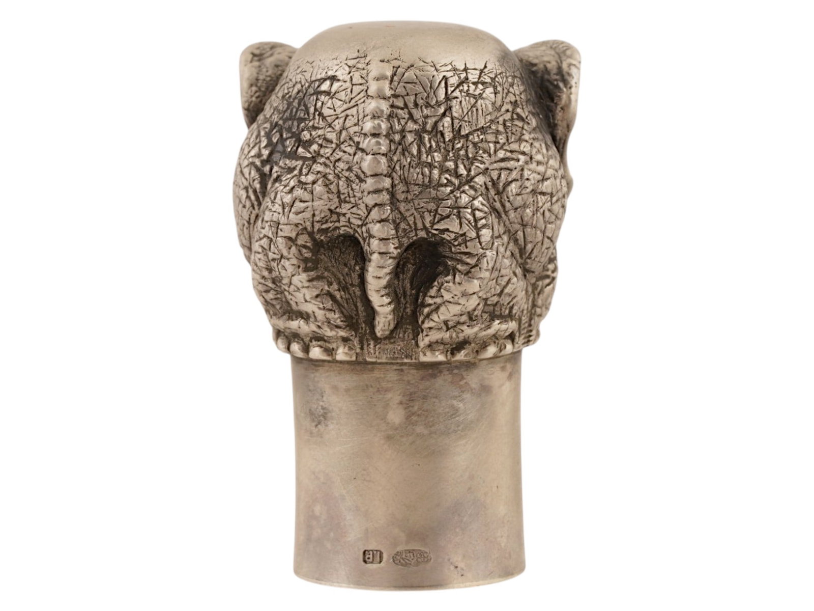 RUSSIAN SOLID SILVER ELEPHANT SHOT CUP W RUBY EYES - 4