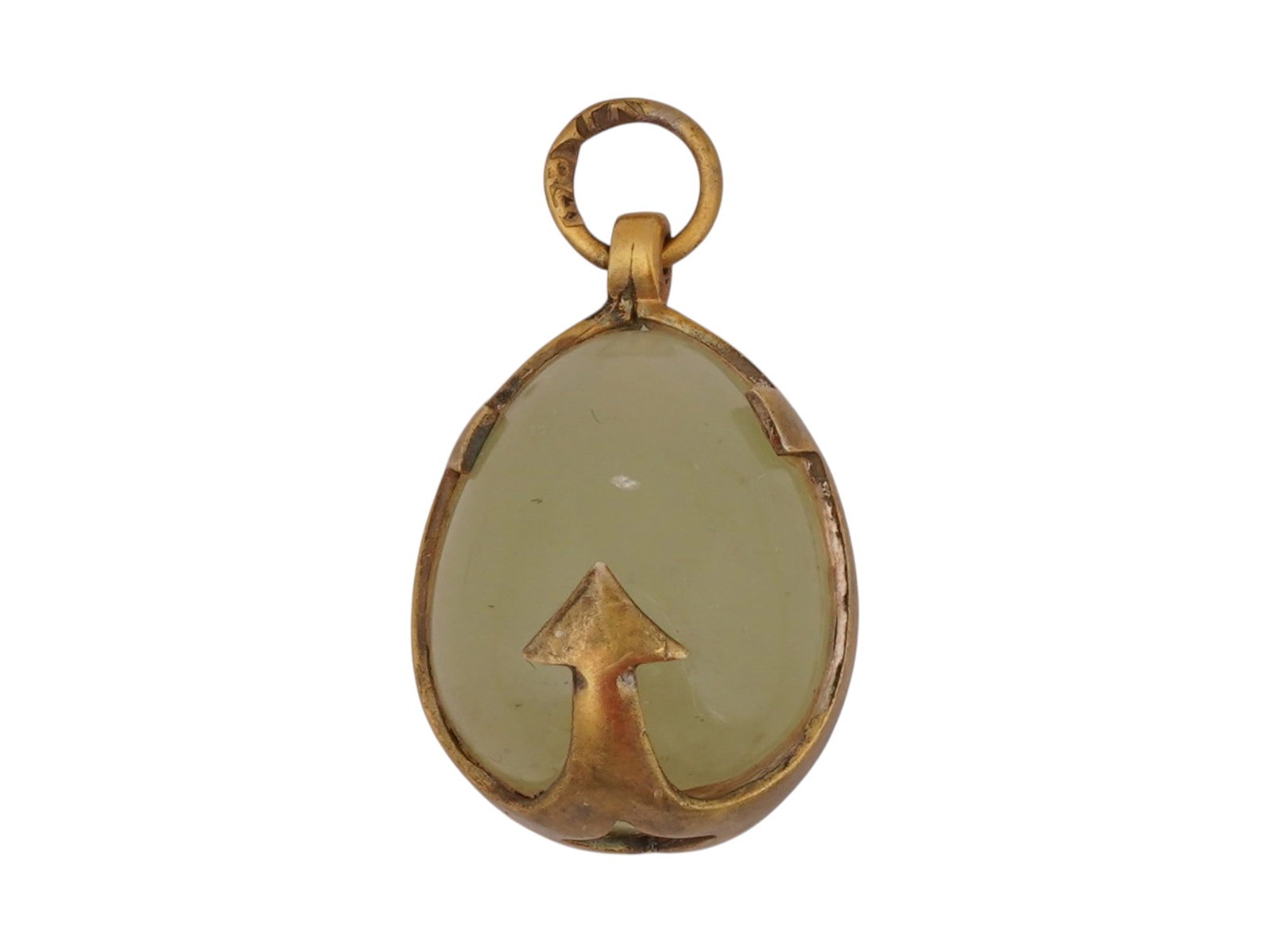 RUSSIAN BOWENITE SILVER ANCHOR EASTER EGG PENDANT (1 of 6)