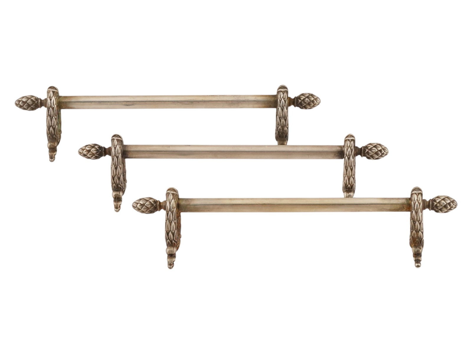 SET OF THREE RUSSIAN SILVER KNIFE RESTS (1 of 6)