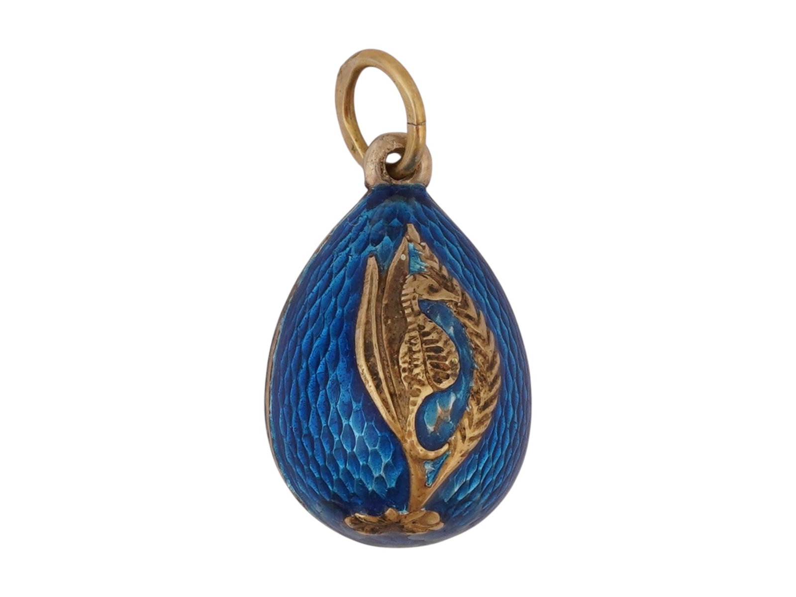 RUSSIAN SILVER GUILLOCHE ENAMEL EASTER EGG PENDANT (1 of 6)