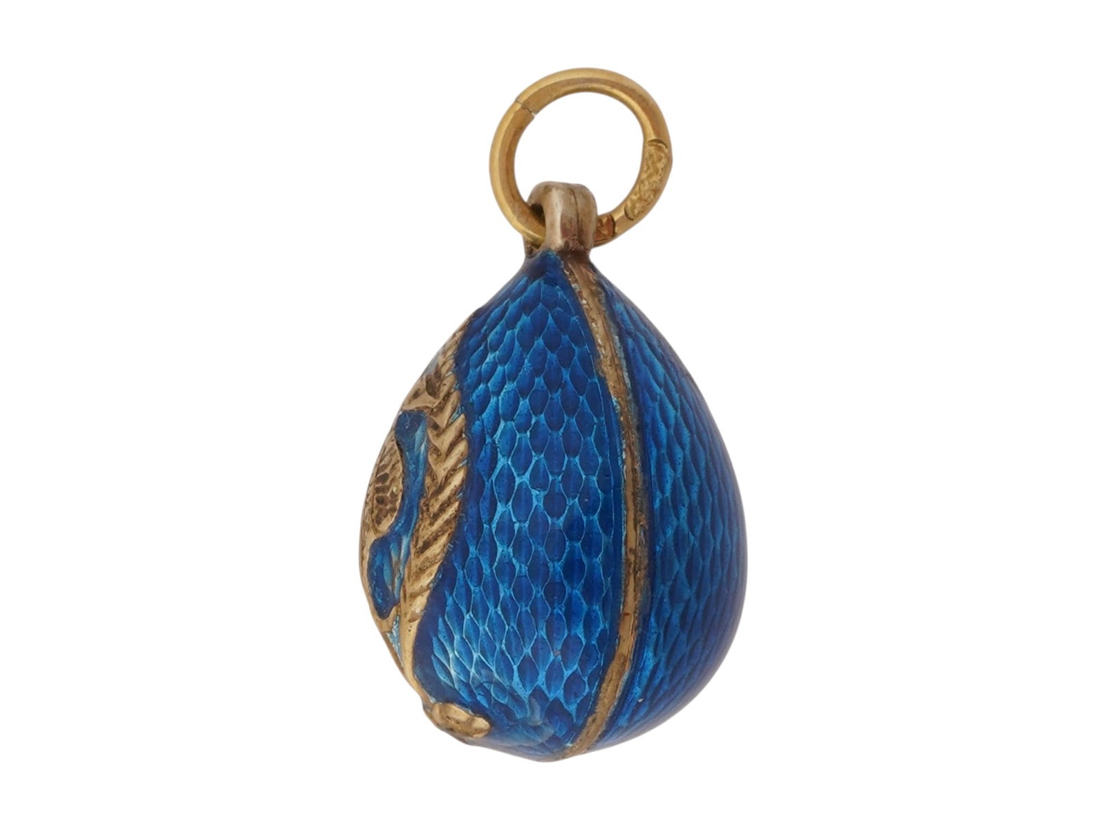 RUSSIAN SILVER GUILLOCHE ENAMEL EASTER EGG PENDANT - 3