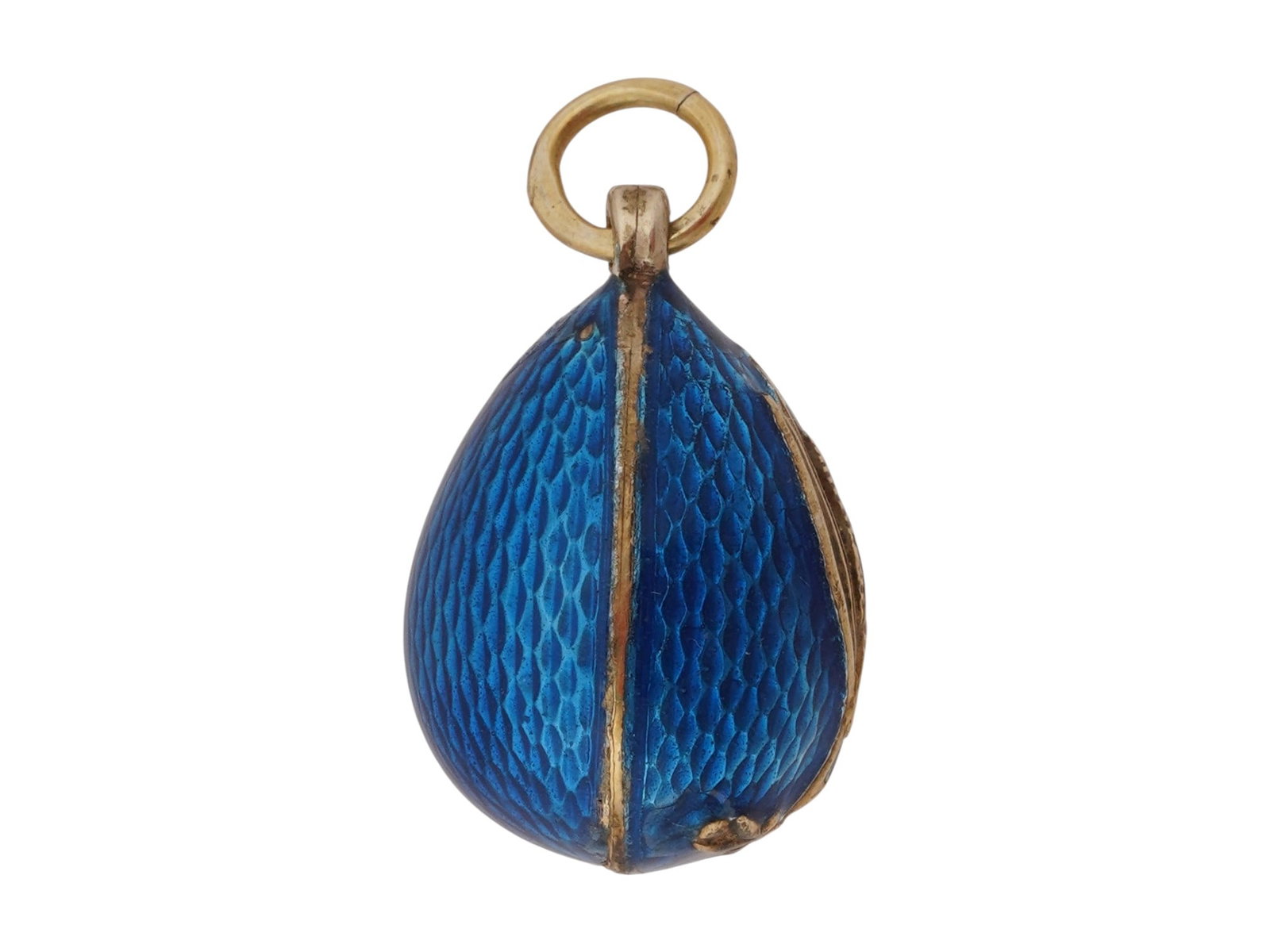 RUSSIAN SILVER GUILLOCHE ENAMEL EASTER EGG PENDANT - 4