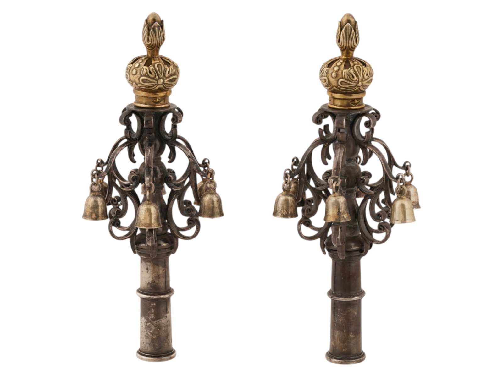 PAIR OF RUSSIAN JUDAICA SILVER RIMONIM TORAH FINIALS (1 of 8)