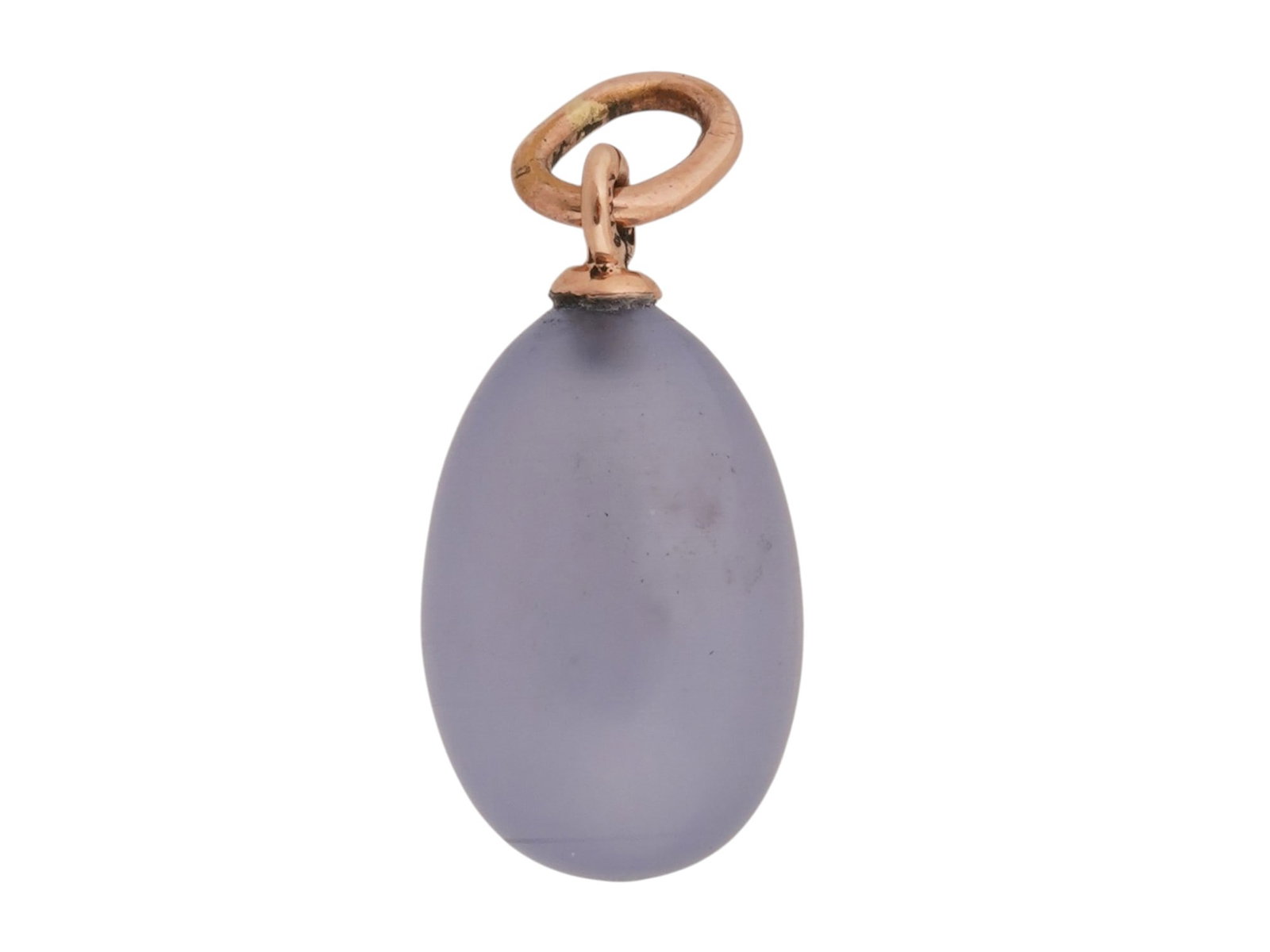 RUSSIAN 14K GOLD BLUE CHALCEDONY EASTER EGG PENDANT (1 of 5)