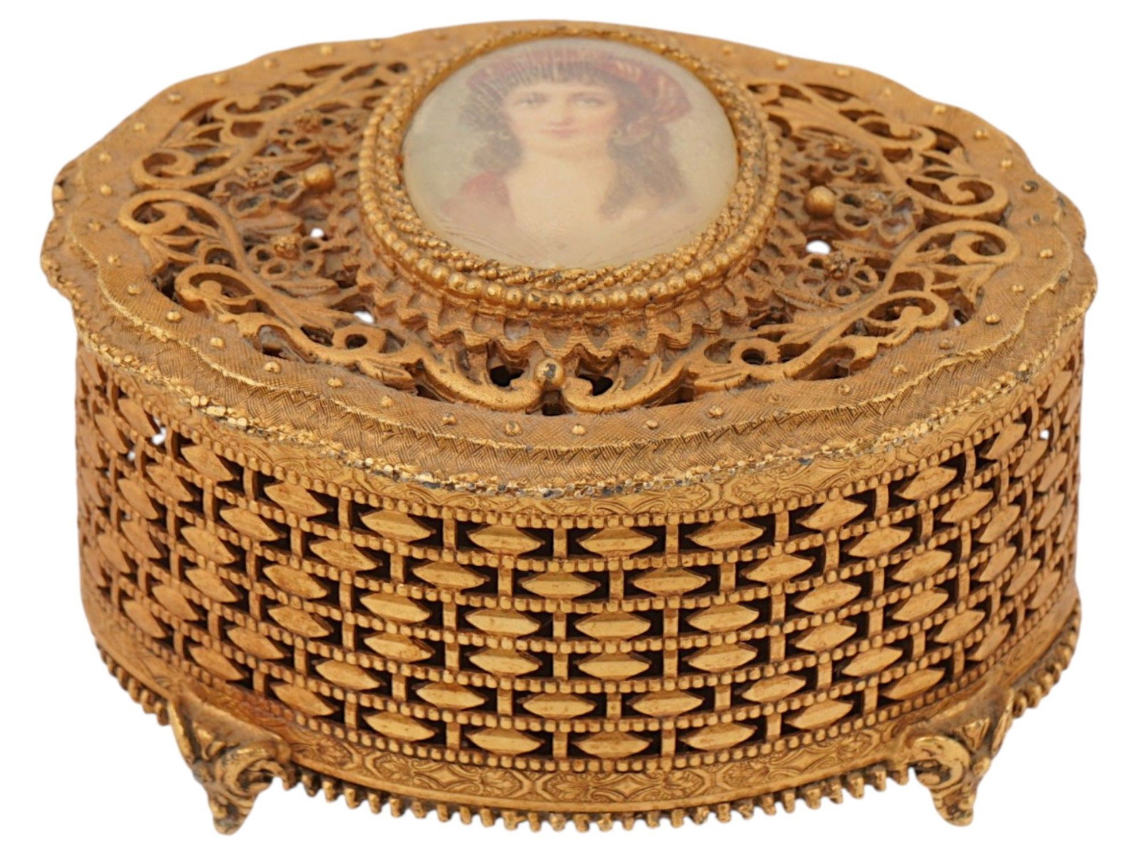 VINTAGE ITALIAN BOX WITH MINIATURE PAINTING (1 of 8)