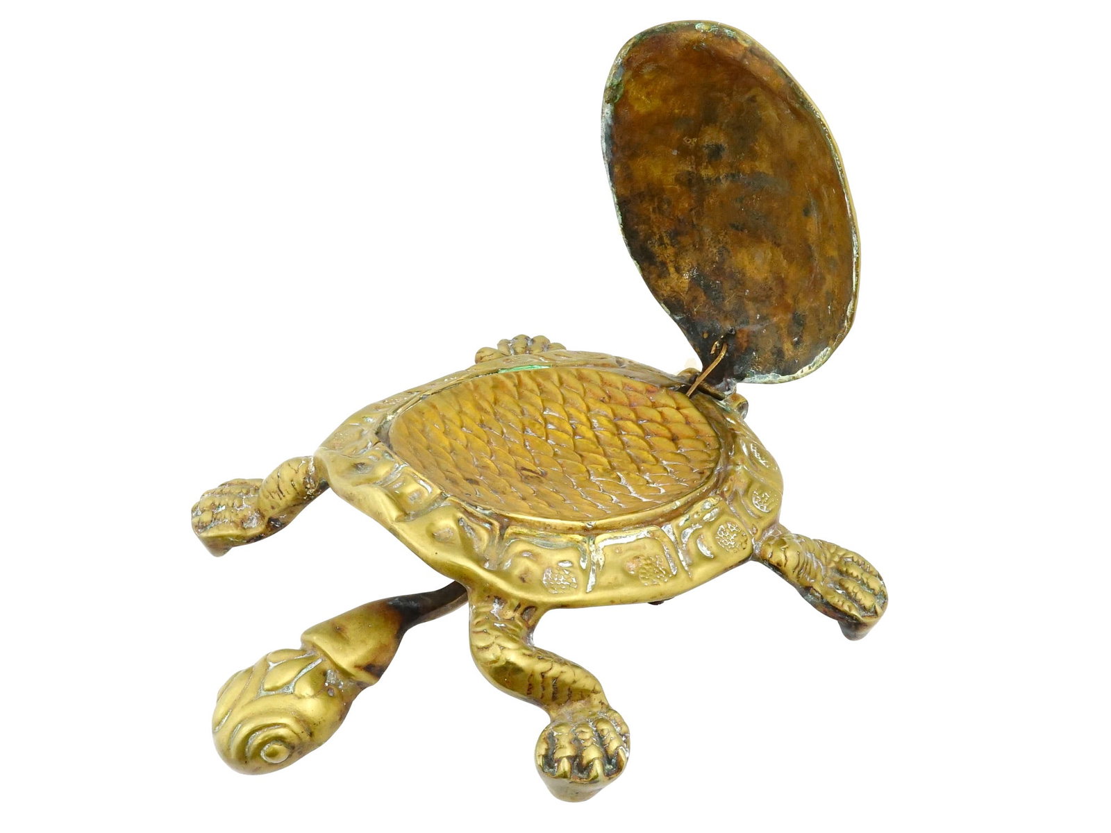 MECHANICAL BRONZE BOX TORTOISE FIGURINE - 2