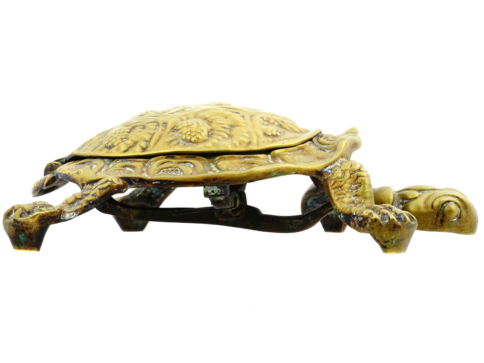 MECHANICAL BRONZE BOX TORTOISE FIGURINE - 3