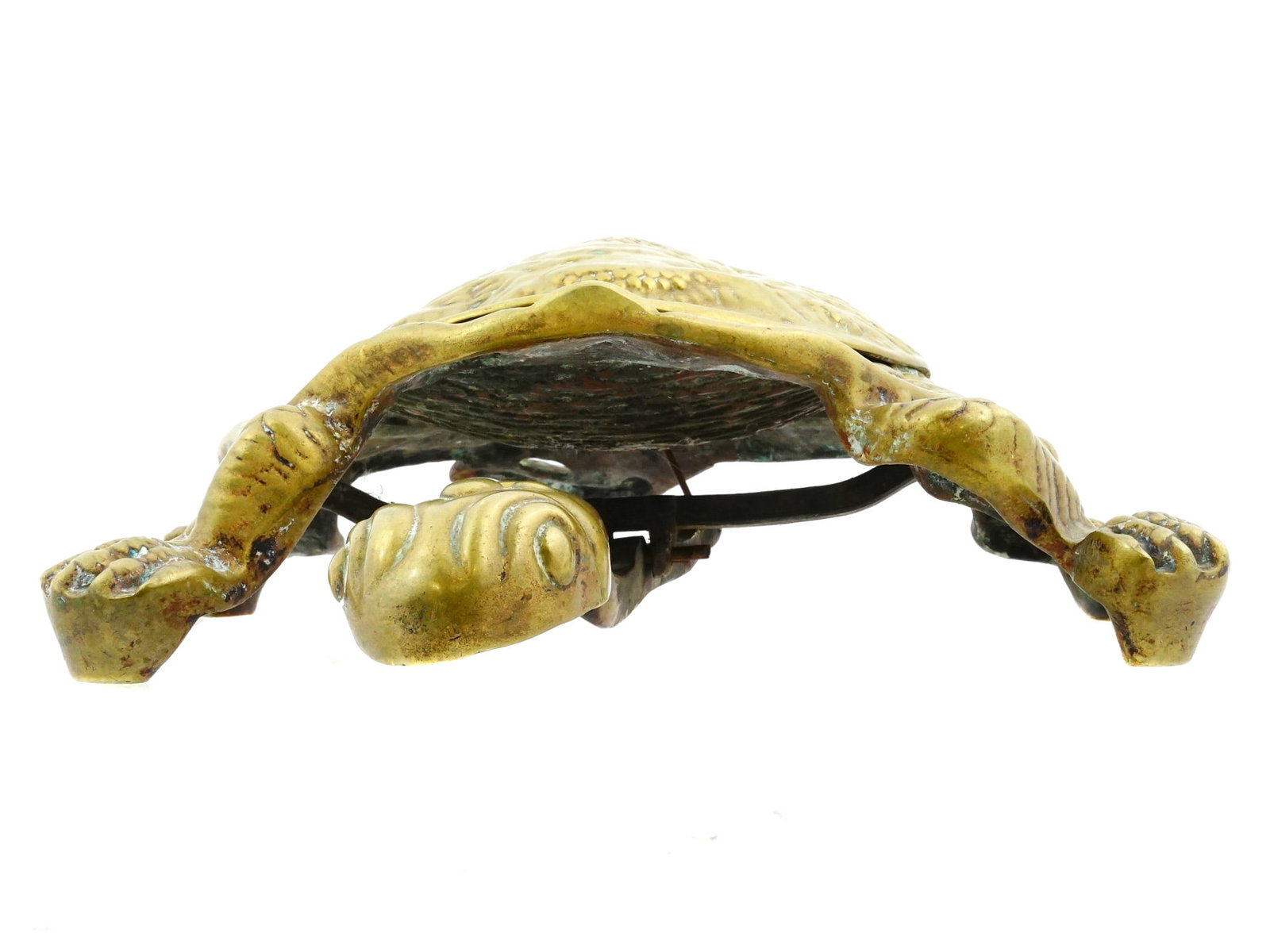MECHANICAL BRONZE BOX TORTOISE FIGURINE - 4