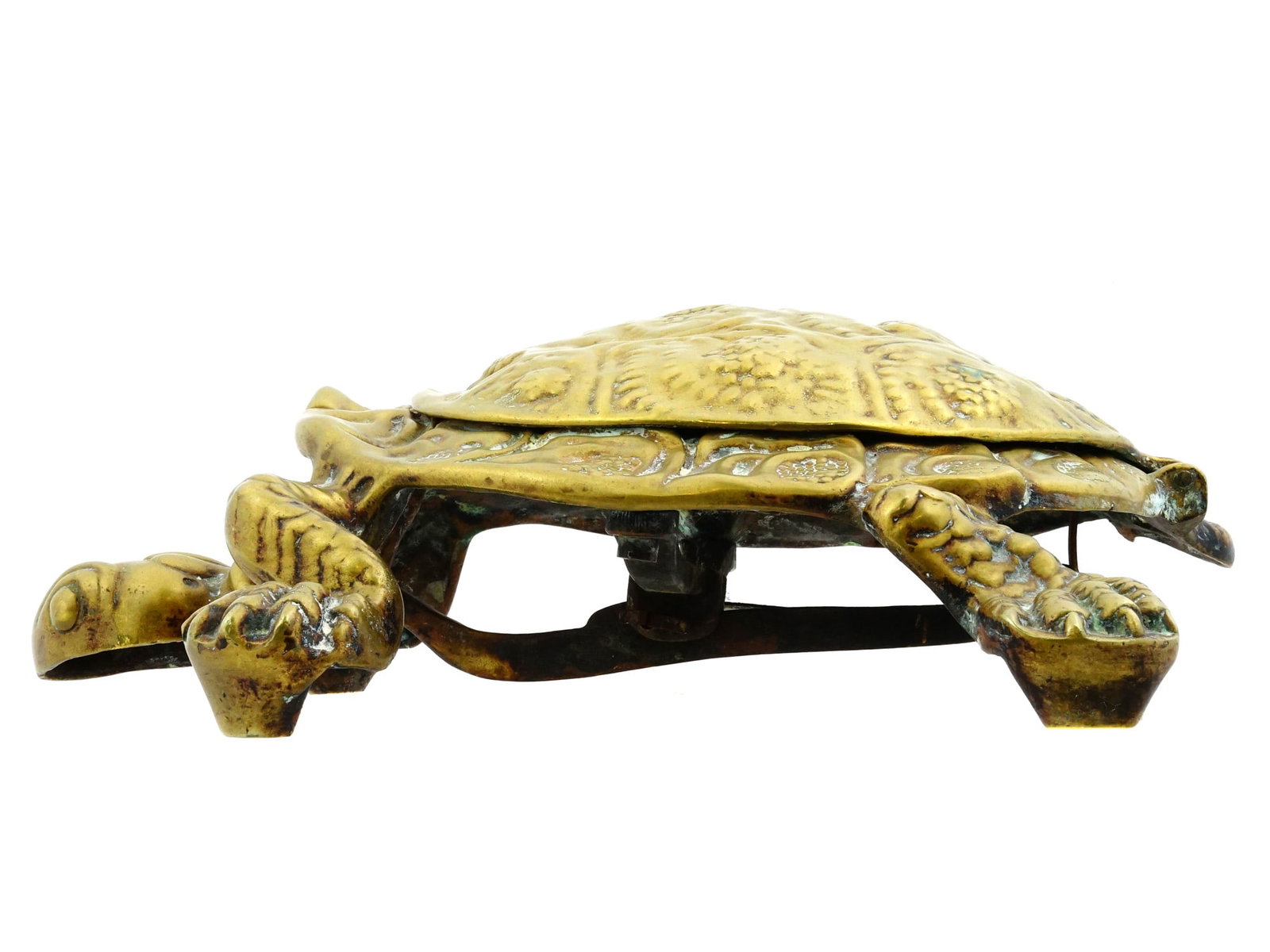 MECHANICAL BRONZE BOX TORTOISE FIGURINE - 5