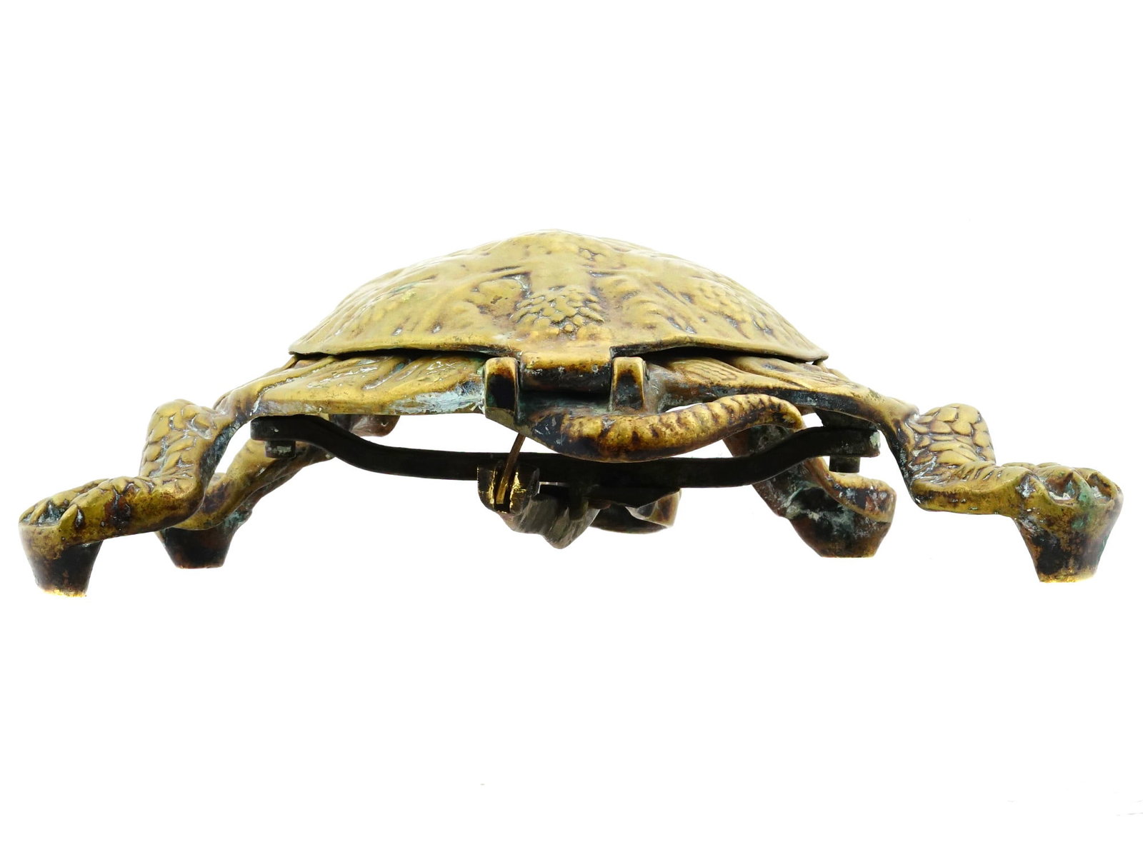 MECHANICAL BRONZE BOX TORTOISE FIGURINE - 6