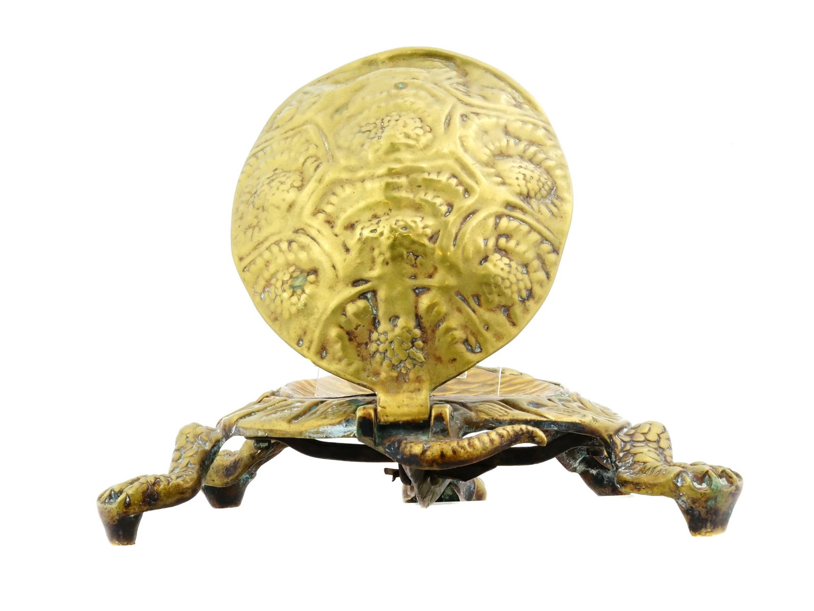 MECHANICAL BRONZE BOX TORTOISE FIGURINE - 7