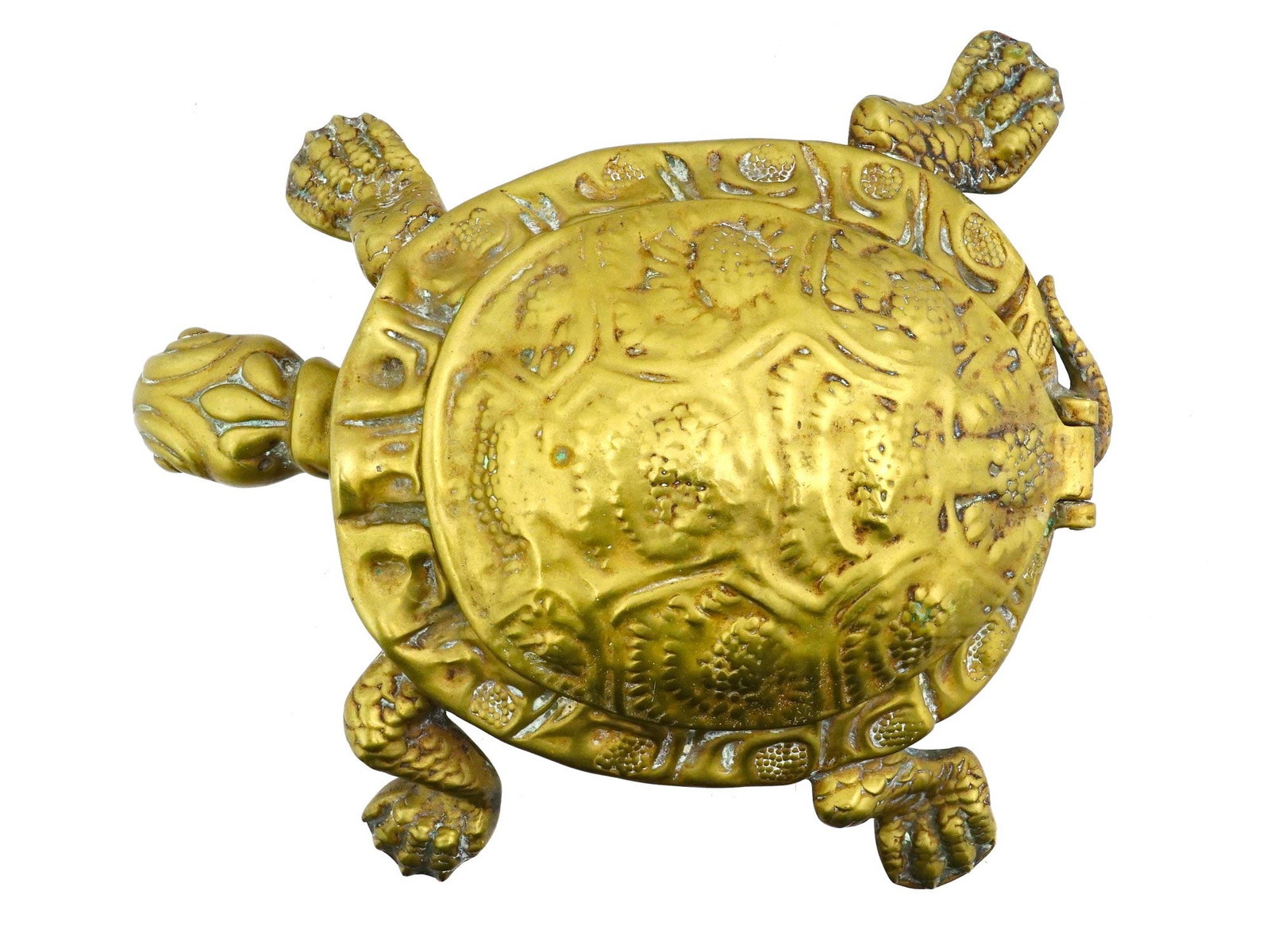 MECHANICAL BRONZE BOX TORTOISE FIGURINE - 8