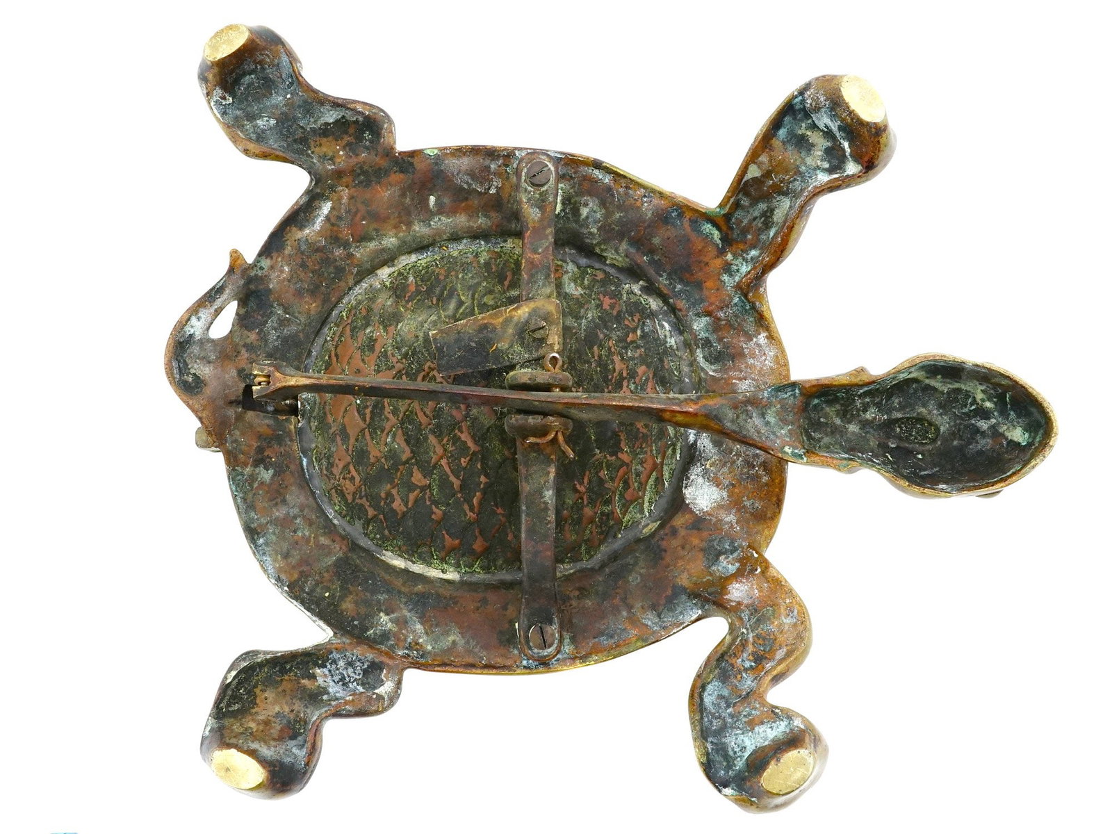 MECHANICAL BRONZE BOX TORTOISE FIGURINE - 9