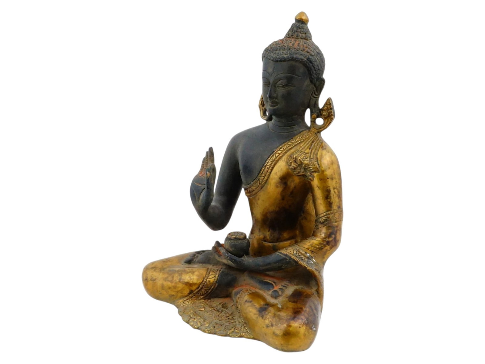 TIBETAN CAST BRONZE BUDDHA FIGURINE (1 of 6)