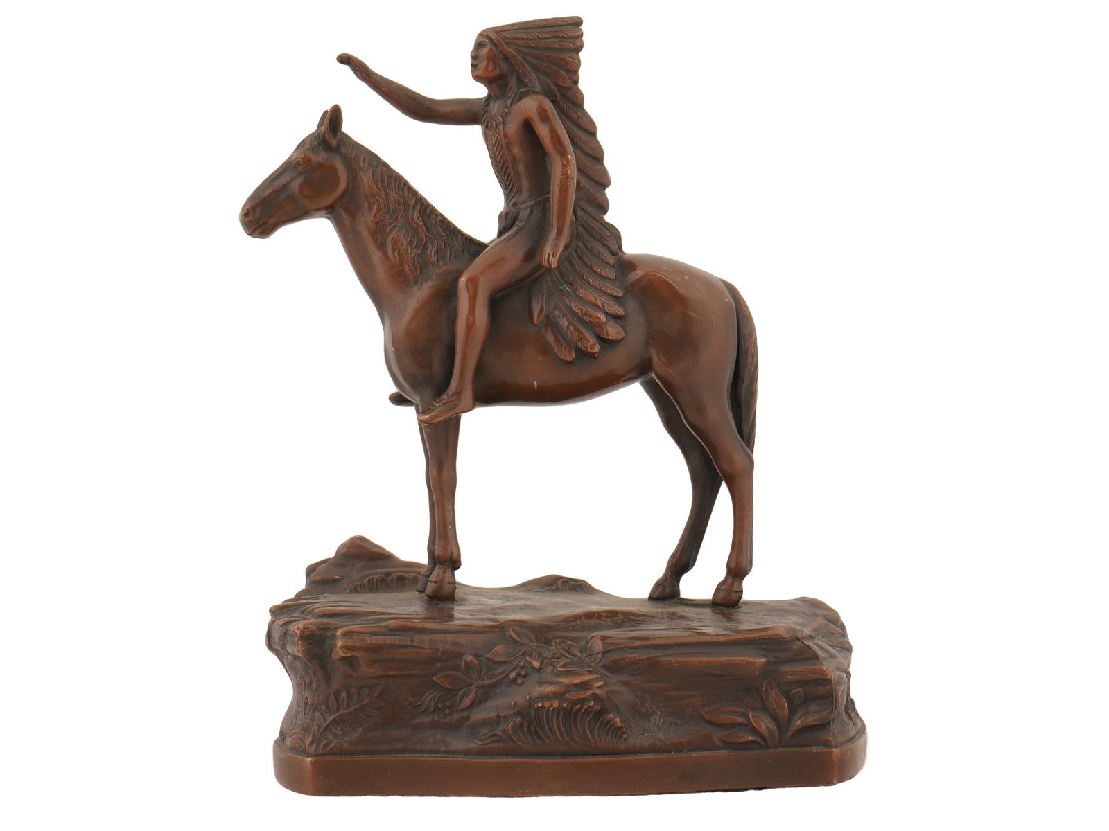 ANTIQUE AMERICAN BOOKEND CYRUS EDWIN DALLINS SCULPTURE (1 of 8)