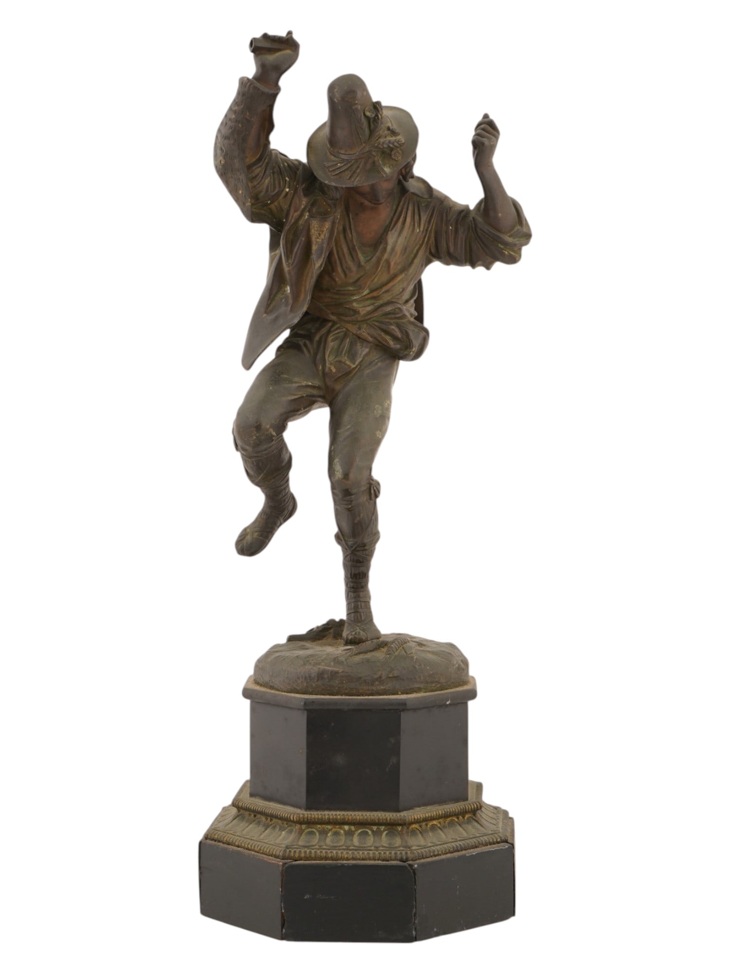 DANCING PEASANT BRONZE SCULPTURE AFTER J J FEUCHERE (1 of 6)
