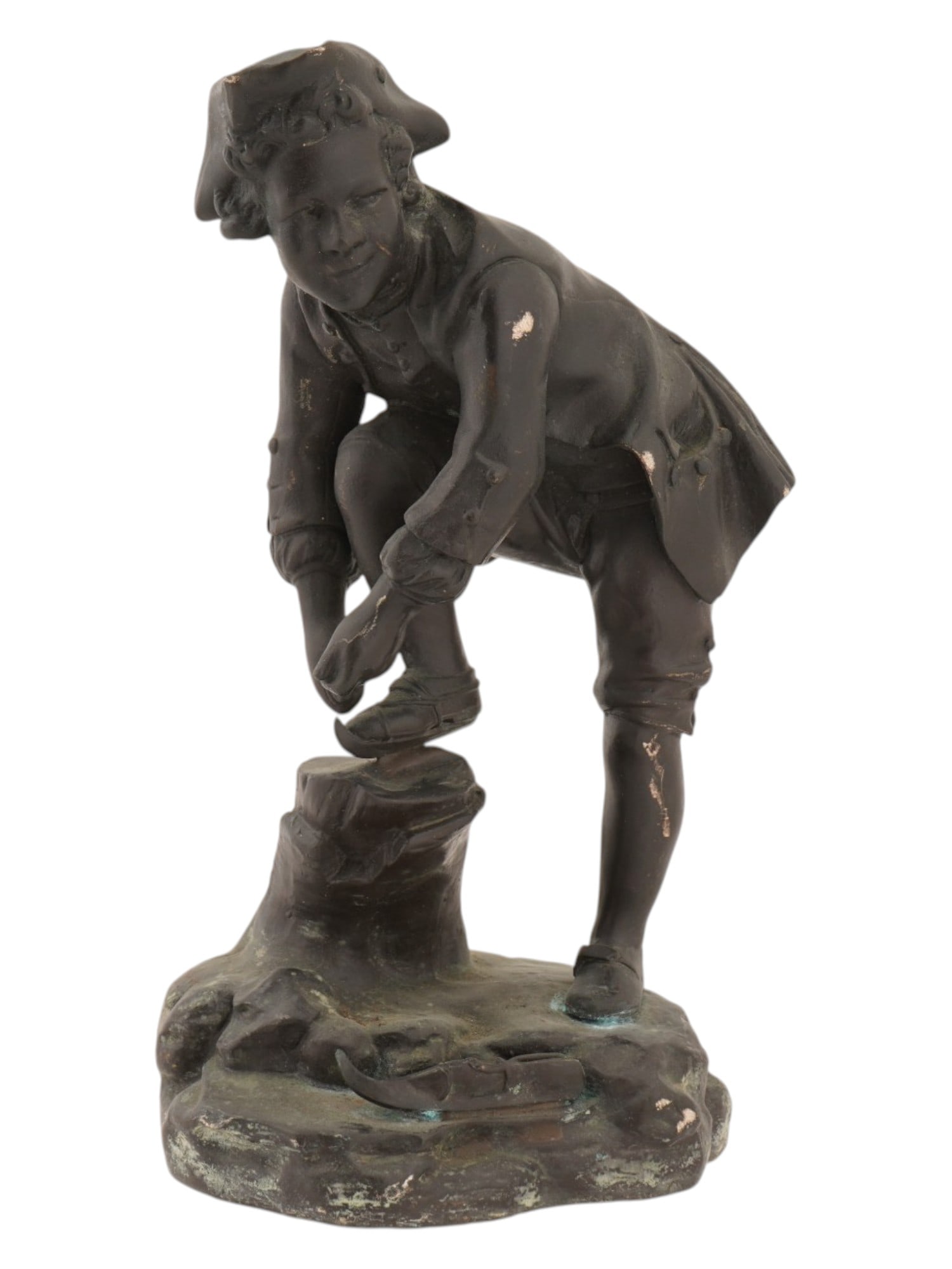 ANTIQUE FRENCH SCHOOL BRONZE ICE SKATER SCULPTURE (1 of 6)