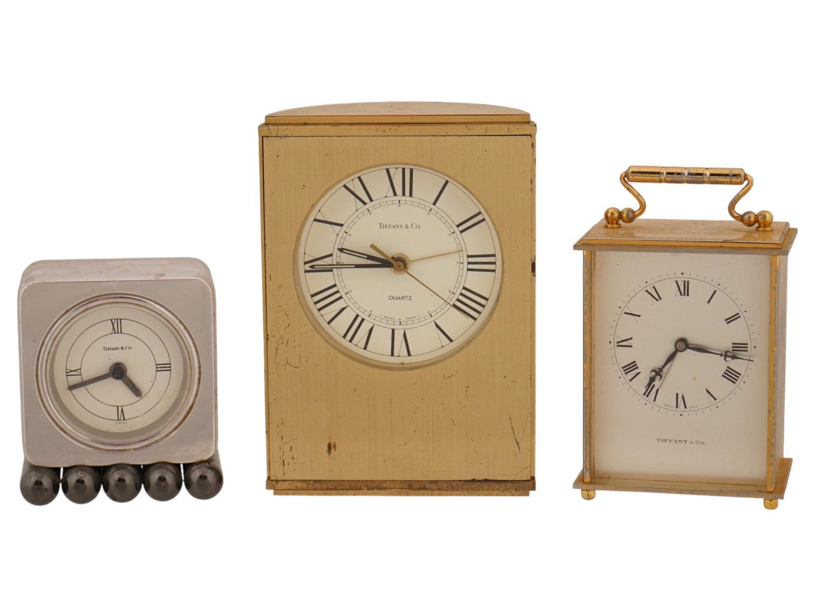 LOT OF THREE TIFFANY AND CO INTERIOR TABLE CLOCKS (1 of 12)