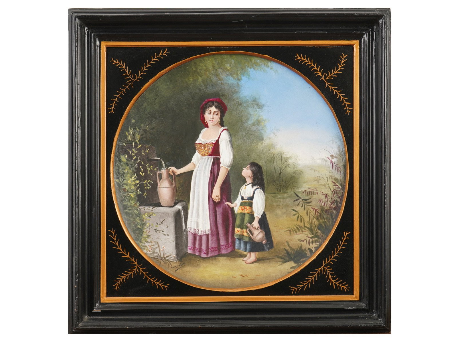 ATTR LAURE LEVY FRENCH PAINTING ON PORCELAIN (1 of 5)