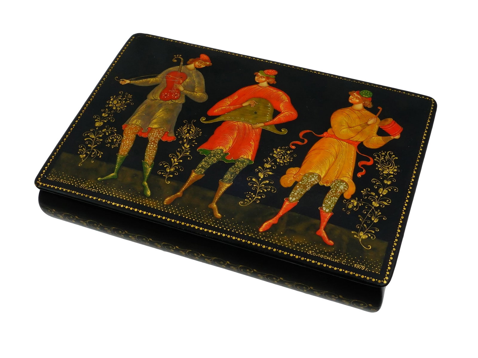 RUSSIAN SOVIET PALEKH LACQUERED TRINKET BOX 1979 (1 of 10)