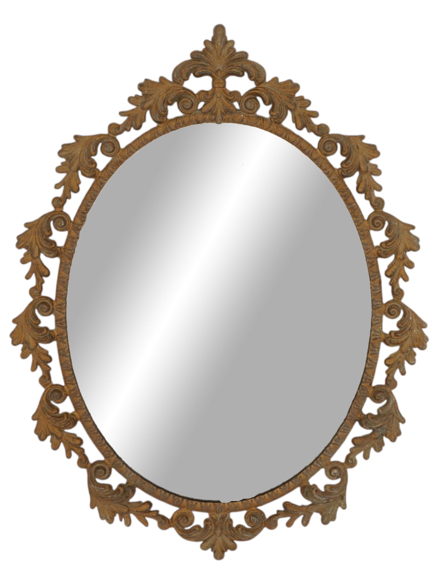 ANTIQUE 19TH C CARVED WOODEN WALL MIRROR (1 of 6)